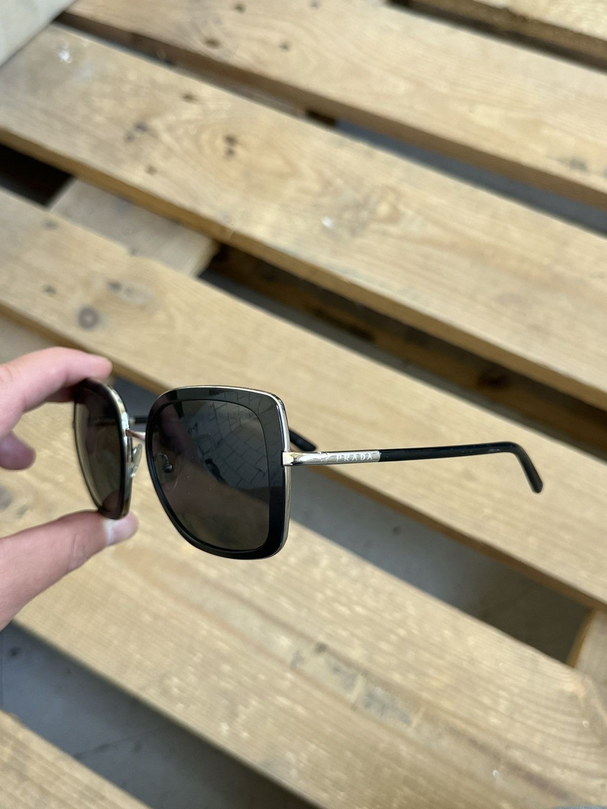 Prada × Vintage Prada Black Women’s Sunglasses Size ONE SIZE - 1 Thumbnail