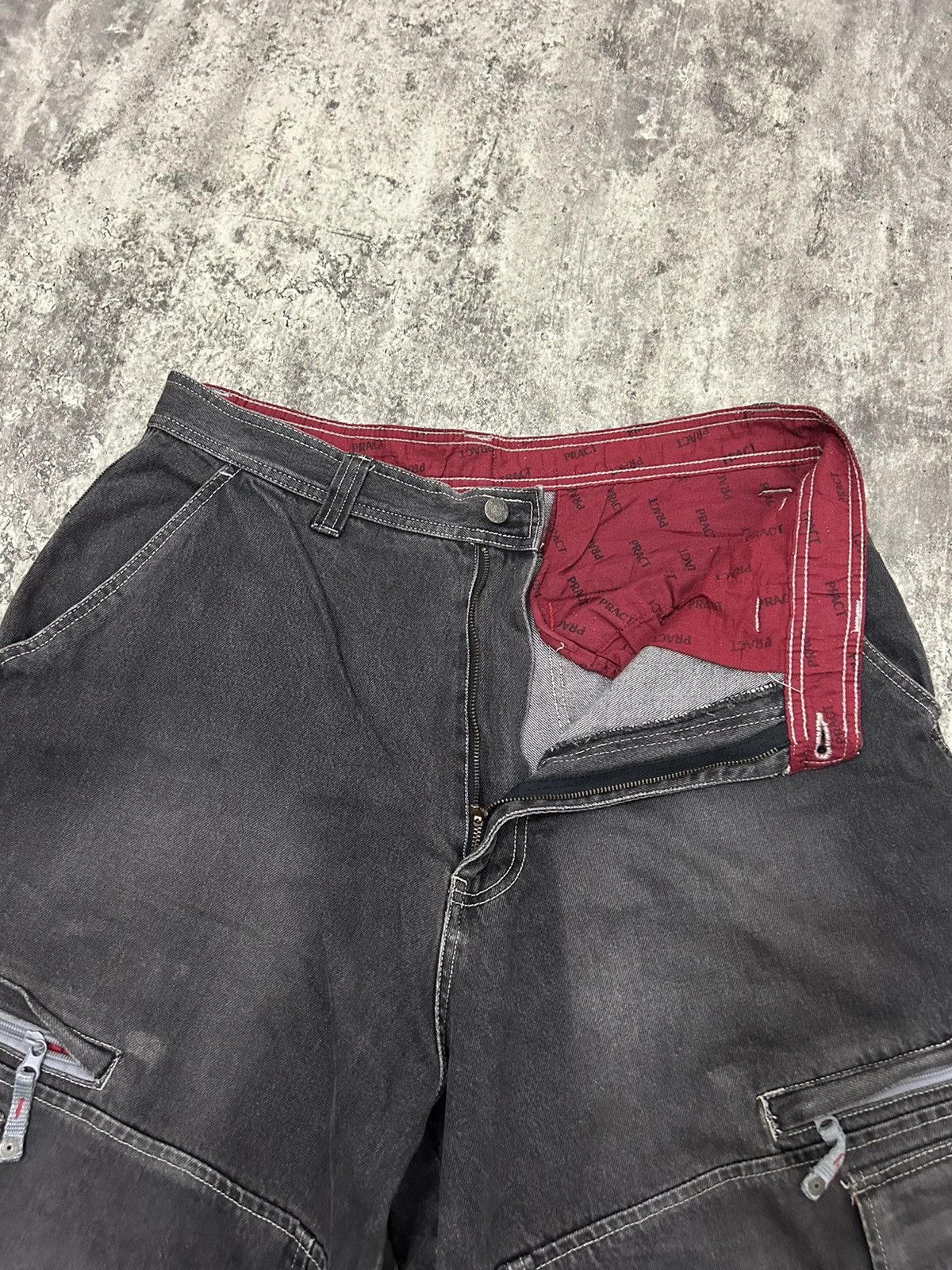 JNCO × Vintage Vintage Pract Denim Cargo Baggy Pants Size US 35 - 9 Thumbnail