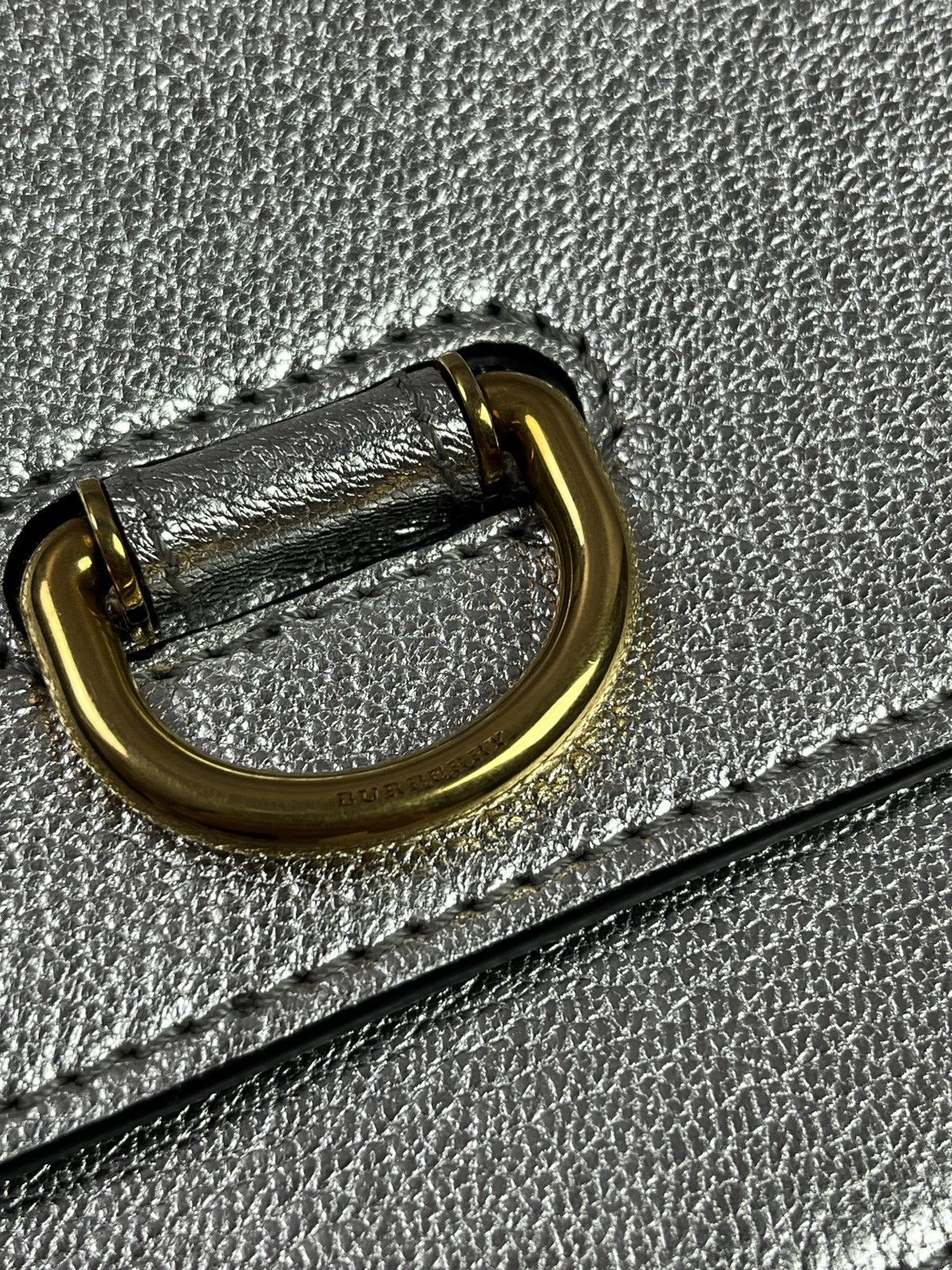 Burberry Metallic Silver D-Ring Leather Chain Small Shoulder Bag Size ONE SIZE - 3 Thumbnail