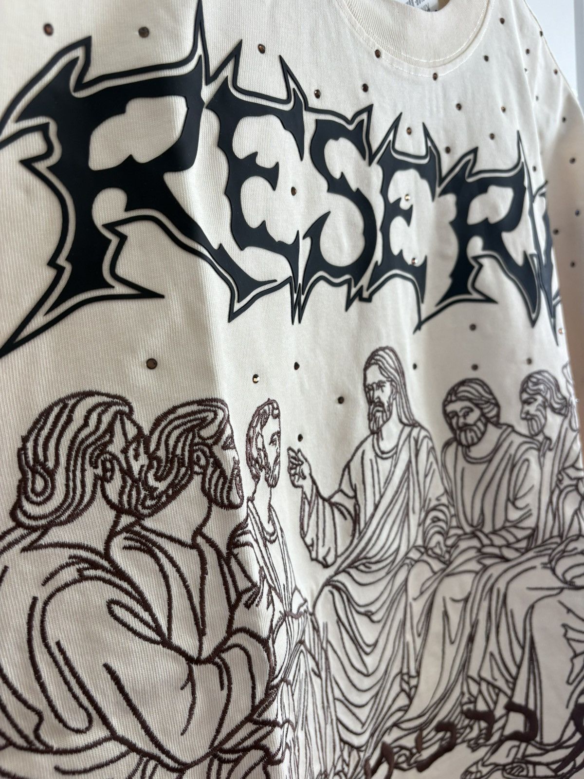 Other Reserve Kingdom Of God Embroidered (Bone) Mens Size S TShirt Size US S / EU 44-46 / 1 - 5 Thumbnail