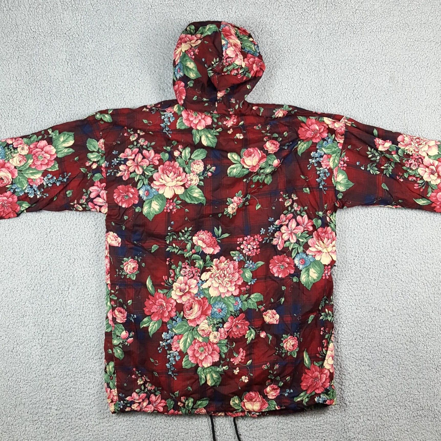 Pinko Vintage Infinity Chic 80s Women's Windbreaker Jacket M Pink Plaid Floral Casual Outdoor Y2K Size M / US 6-8 / IT 42-44 - 4 Thumbnail