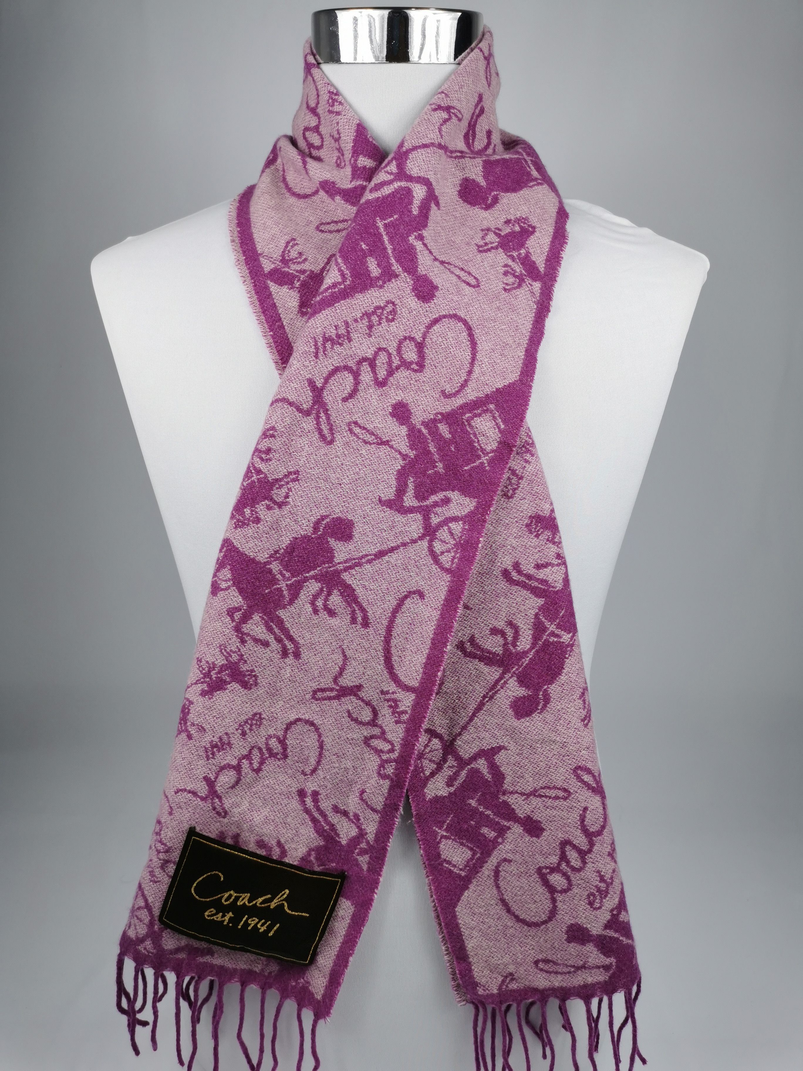 Nwt Coach Signature Heart Cherry Print Silk Square 2024 Scarf