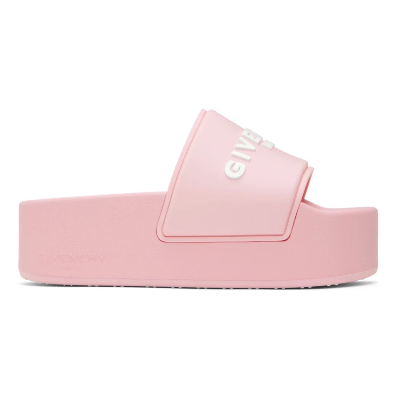 Givenchy Givenchy Pink Platform Rubber White Logo Slide On Pool Size US 10 / IT 40 - 1 Thumbnail