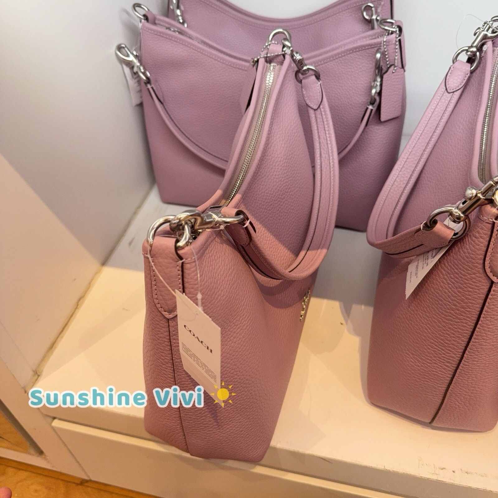 Coach NWT Coach Laurel Shoulder Bag CR148 Leather Silver/Lilac Size ONE SIZE - 3 Thumbnail