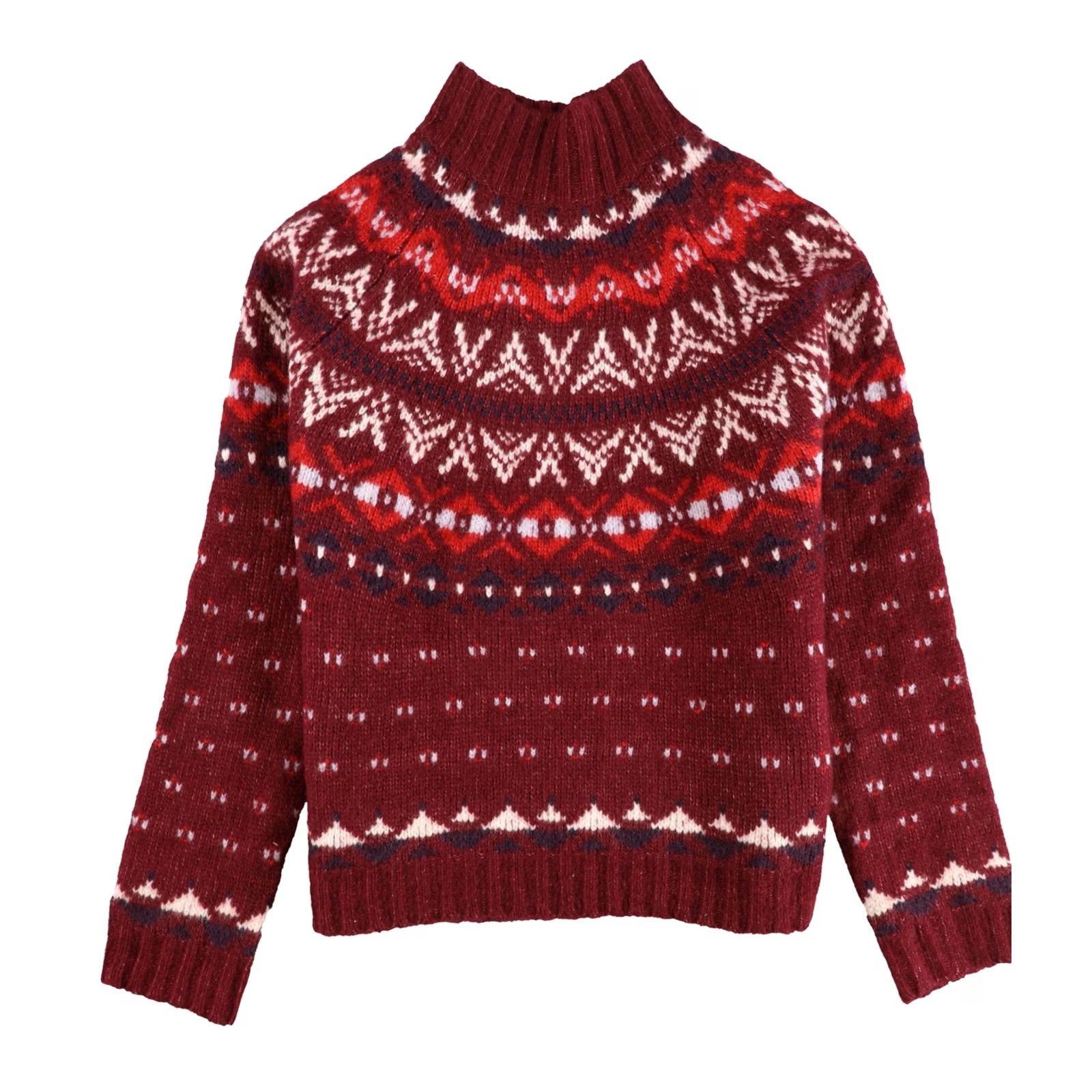 American Eagle Outfitters VINTAGE American Eagle Womens Fair Isle Pullover Sweater, redmulti, M Size M / US 6-8 / IT 42-44 - 2 Thumbnail