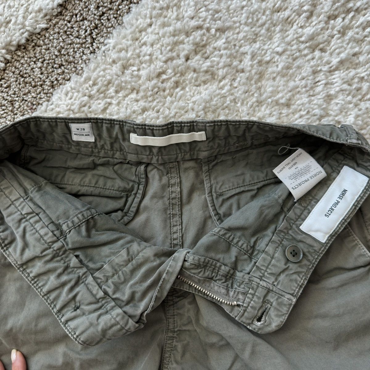 Norse Projects Aros Light Twill Shorts Olive Size US 28 / EU 44 - 3 Thumbnail