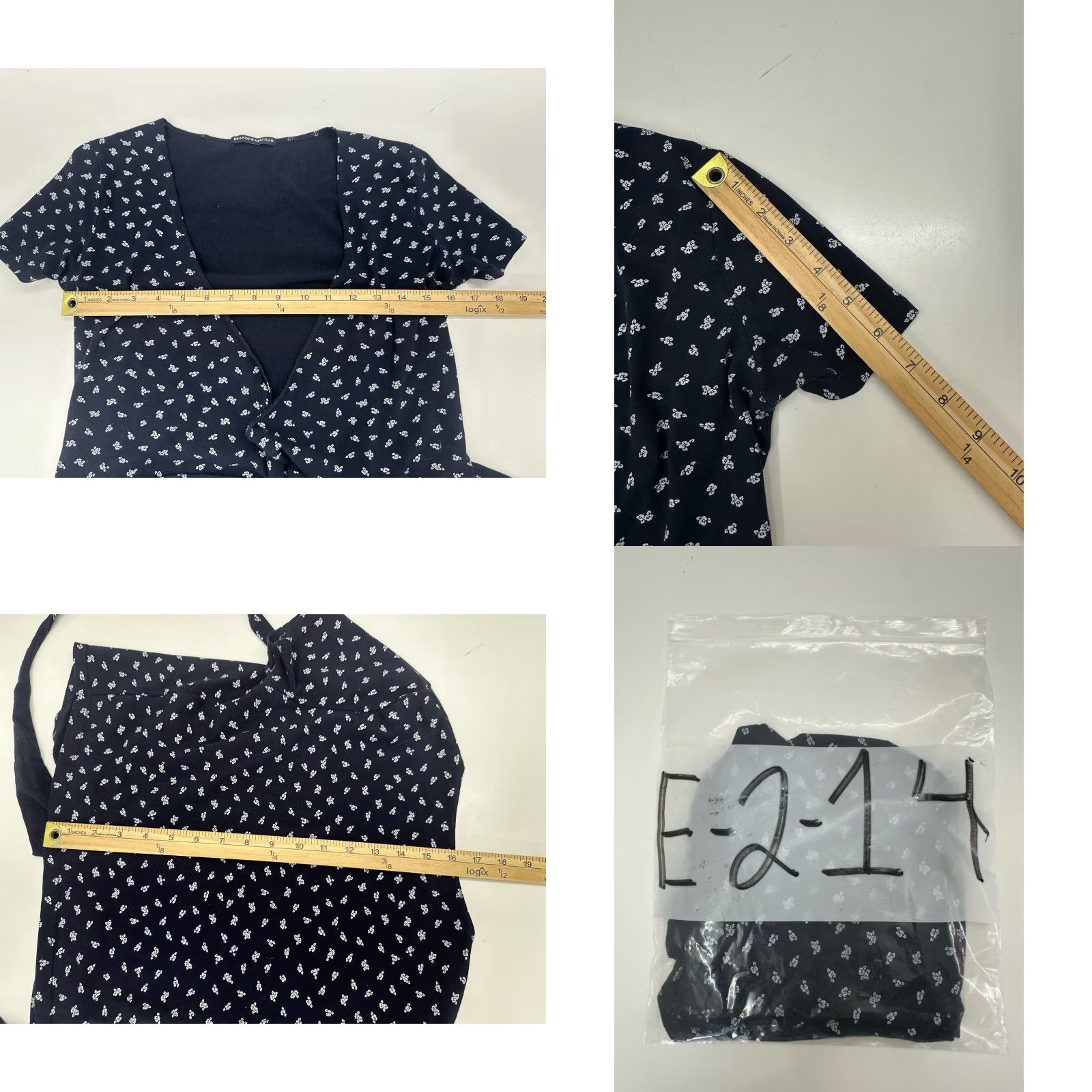 Brandy Melville Brandy Melville Womens Shirt Blue Floral Short Sleeve Cropped Crossover Wrap Tie Shirt Women Cropped Floral Short Sleeve Tie Size ONE SIZE - 8 Thumbnail