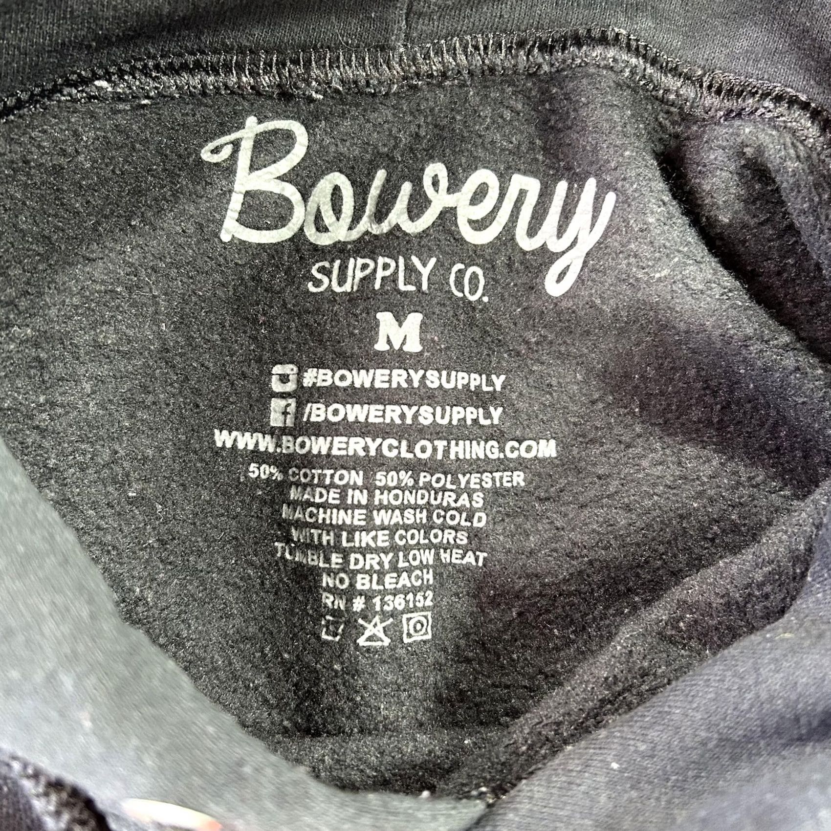 CO NASA Hoodie Mens Medium Black Fleece Pullover Graphic Bowery Supply Co Size US M / EU 48-50 / 2 - 3 Thumbnail