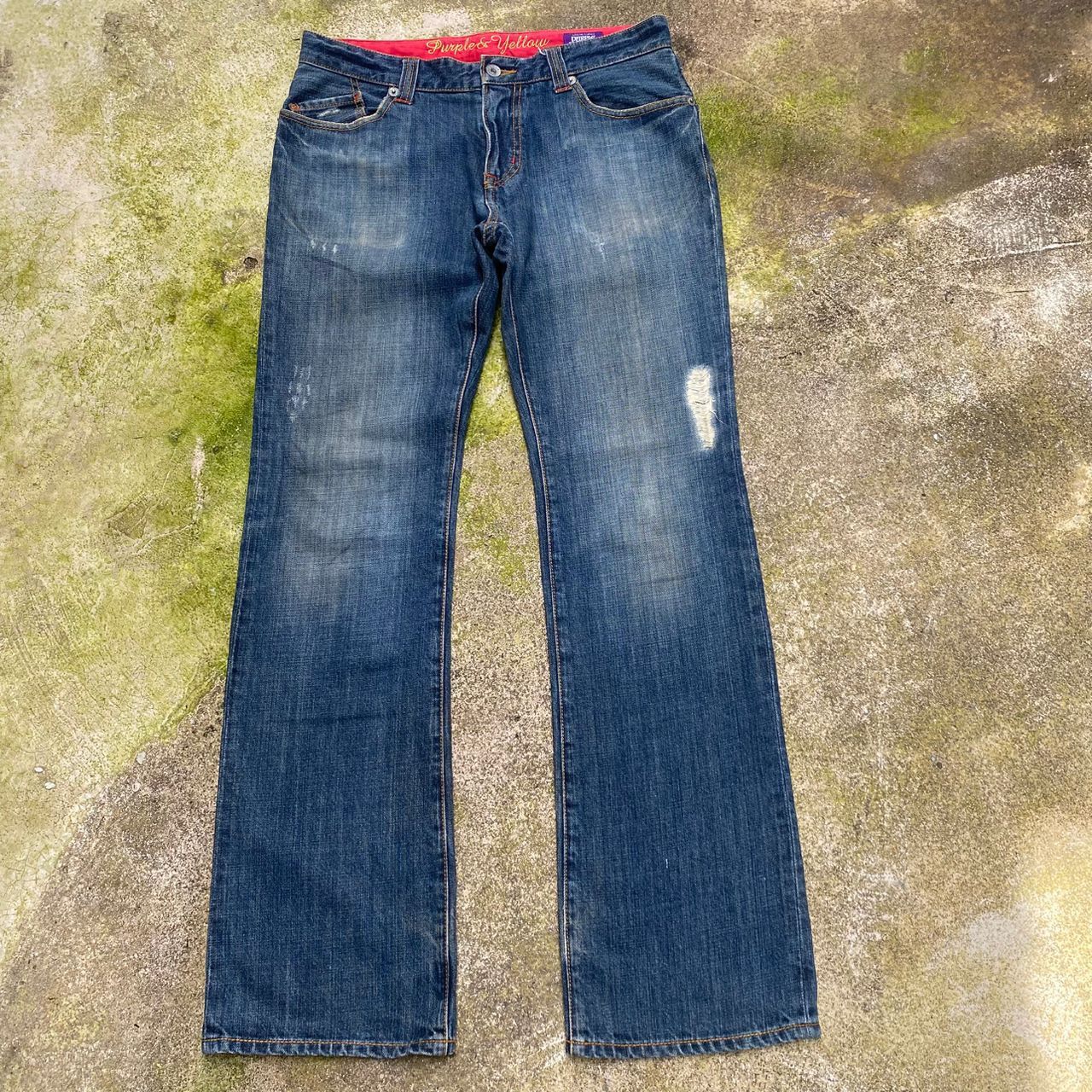 Purple Brand Vintage Purple & Yellow Distressed Denim Size US 32 / EU 48 - 1 Thumbnail