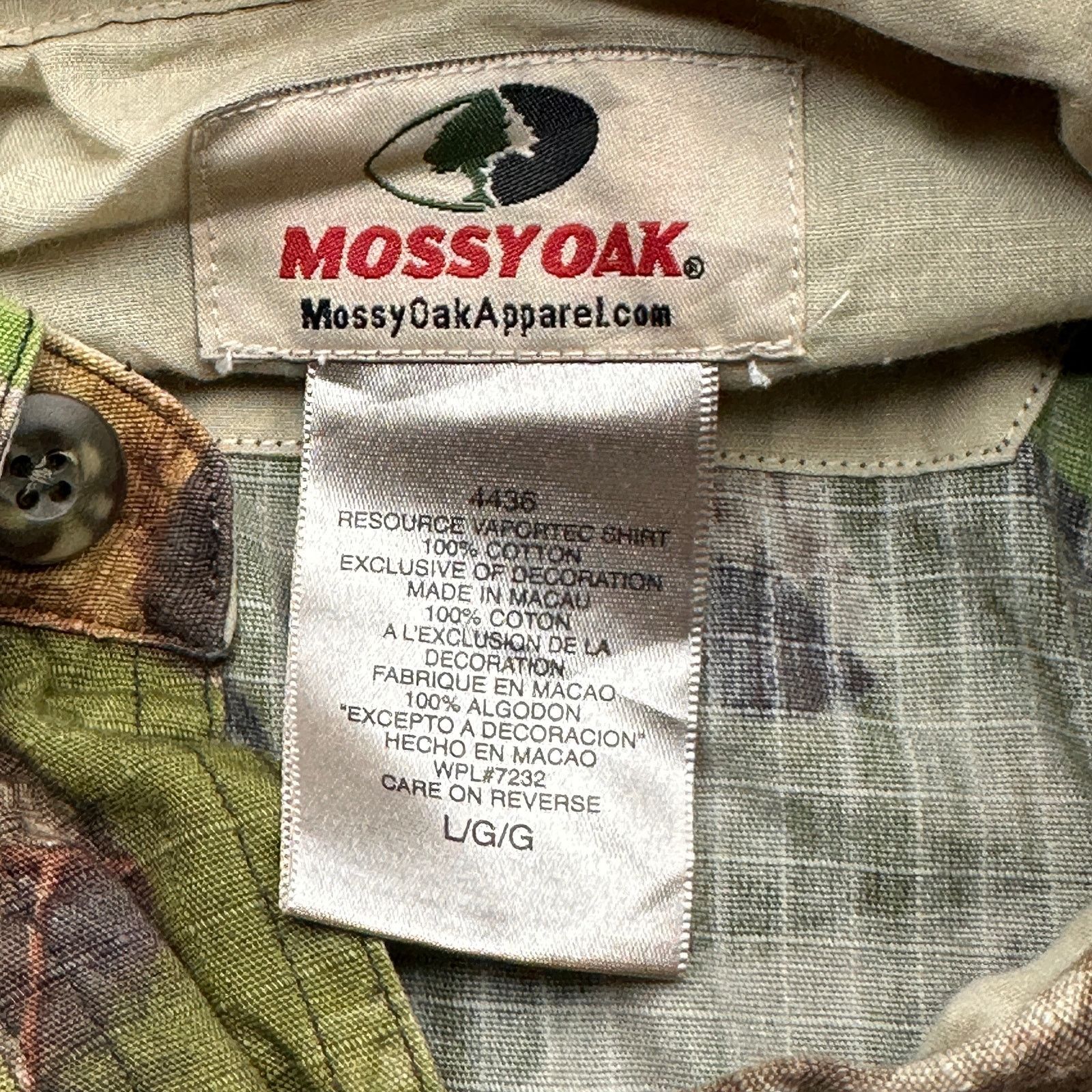 Mossy Oaks Mossy Oak Vapor-Tec Tree Camouflage Button Up Shirt Mens L Size US L / EU 52-54 / 3 - 3 Thumbnail