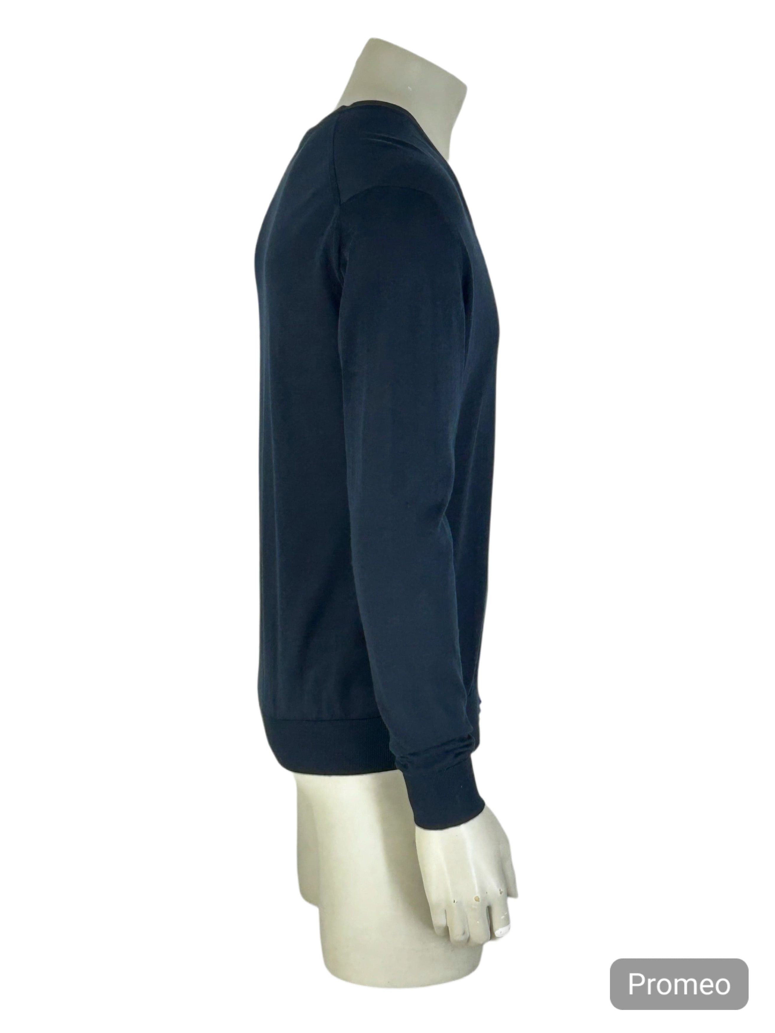Prada Prada Blue Colour Fine Gauge Cotton V-Neck Knitwear Size US M / EU 48-50 / 2 - 2 Thumbnail