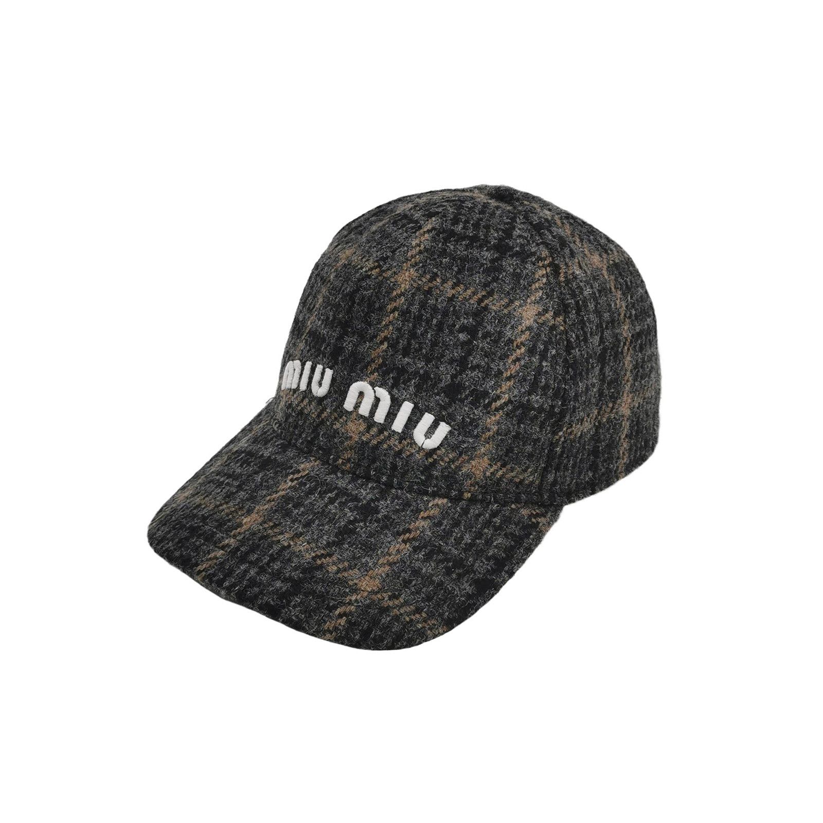 Miu Miu Miu Miu Plaid Logo Baseball Cap Size S Size ONE SIZE - 1 Thumbnail