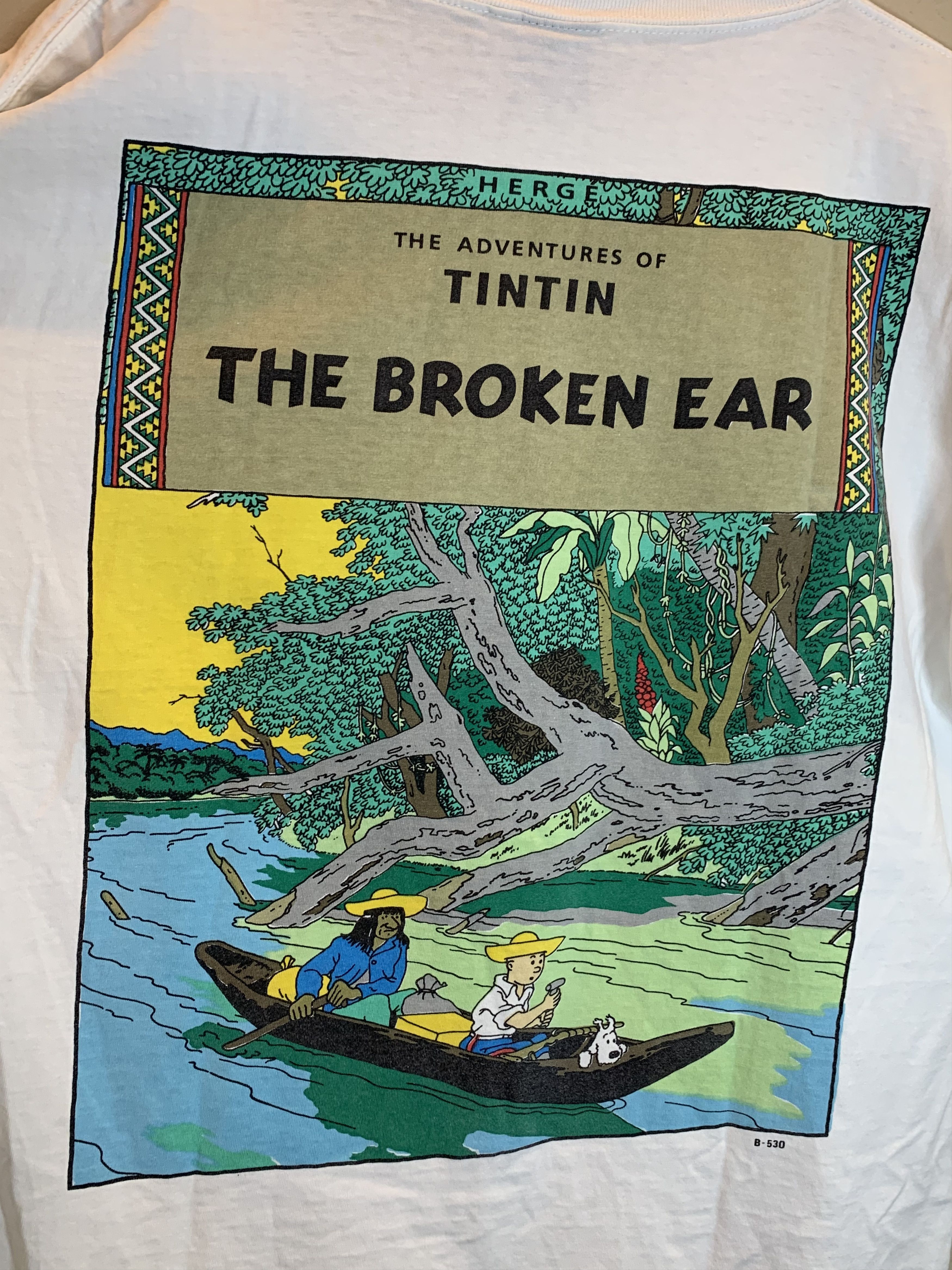 Vintage RARE* Vintage Tintin Adventures Broken Ear Comic Art T-Shirt Size US L / EU 52-54 / 3 - 3 Thumbnail