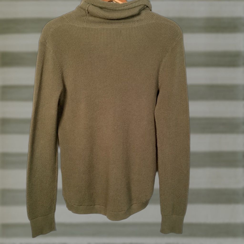 Ralph Lauren Lauren Ralph Lauren Shirt Women Medium High Neck Army Green Waffle Knit Top Size M / US 6-8 / IT 42-44 - 1 Thumbnail