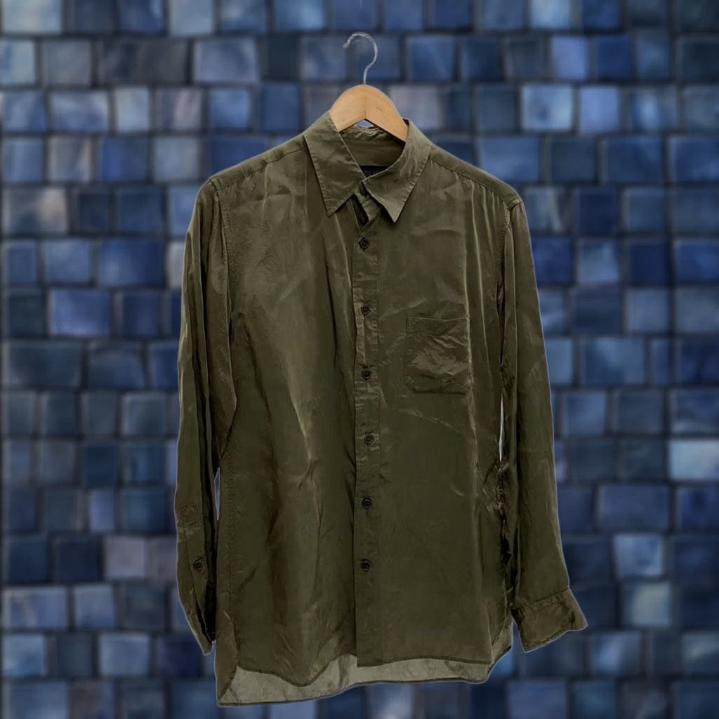 Yohji Yamamoto YOHJI YAMAMOTO LONG SLEEVE SHIRT MEN GREEN MATERIAL CUPRO SIZE 2 USED Size US L / EU 52-54 / 3 - 1 Thumbnail