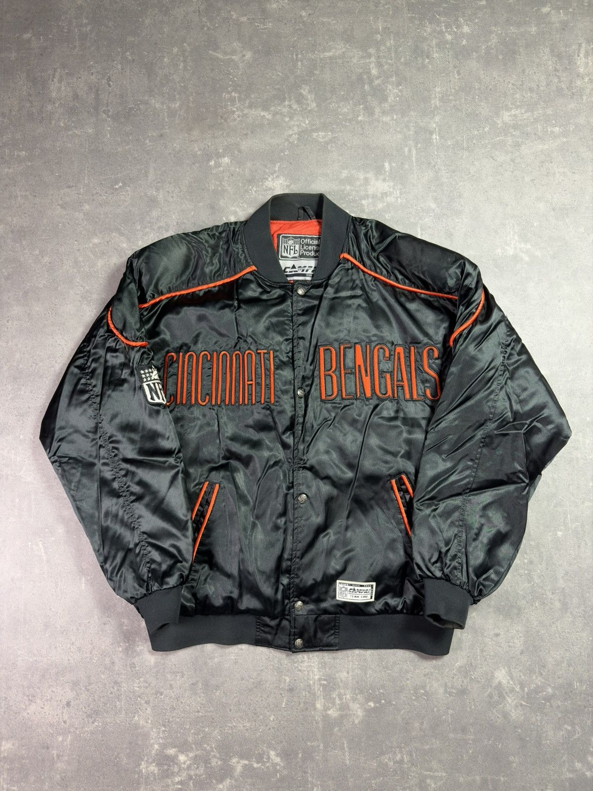 NFL 90s Cincinnati Bengals Campri NFL Team Line Varsity Bomber Size US XXL / EU 58 / 5 - 1 Thumbnail