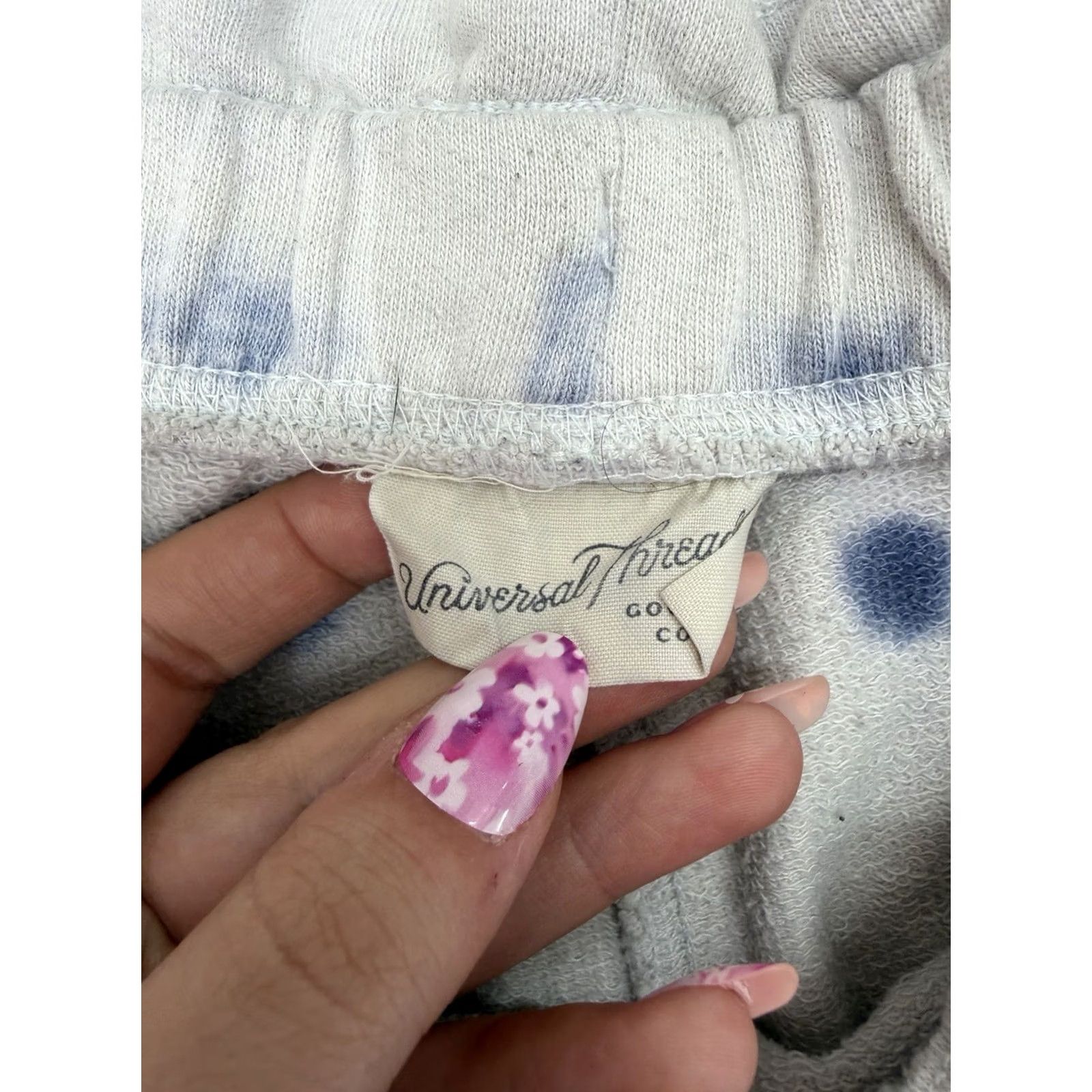 Vintage Universal Threads Womens Shorts XL White Blue Tie Dye Drawstring Activewear Regular Fit Size 40" / US 18 - 3 Thumbnail