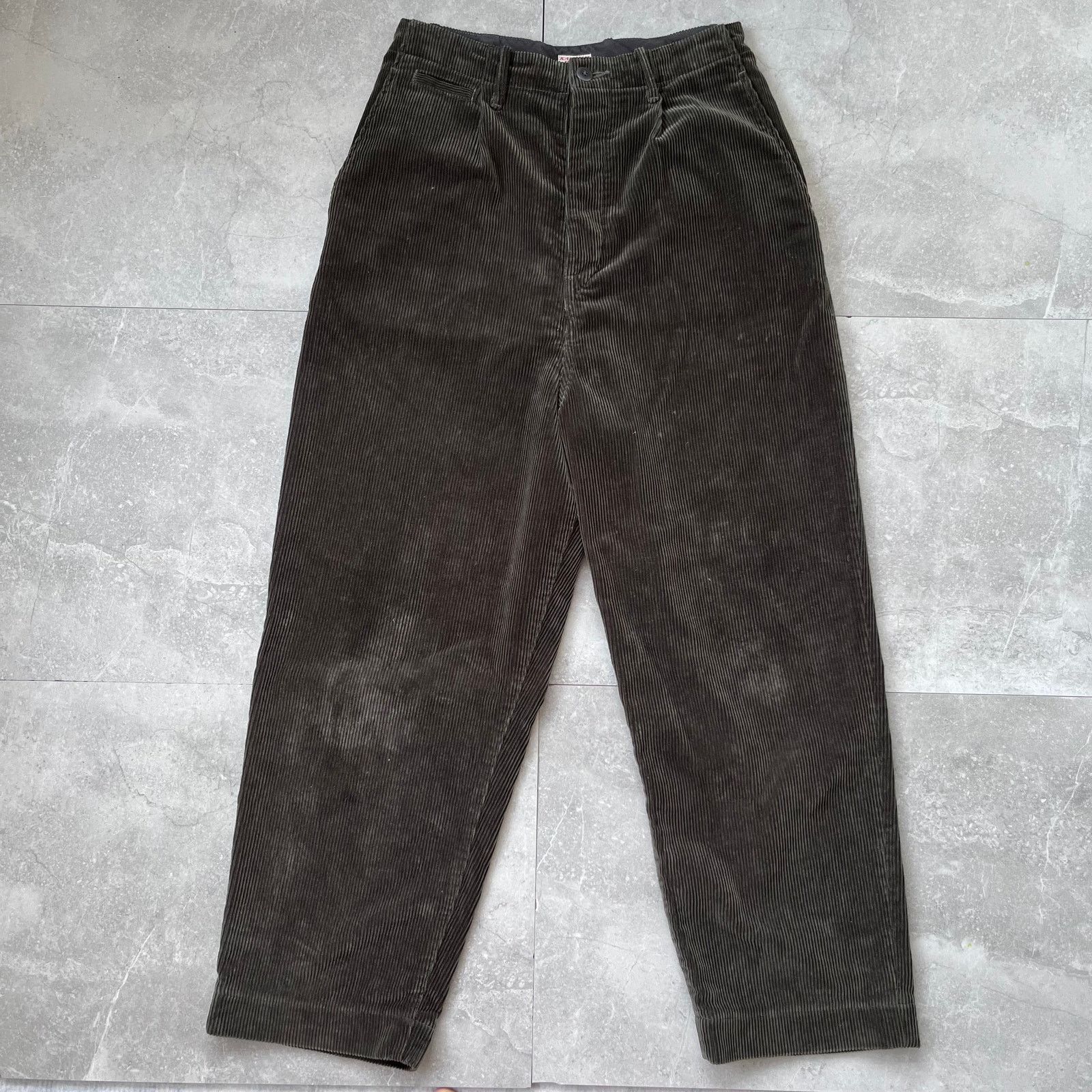 Kapital Japanese Corduroy Pants green Straight Leg Vintage