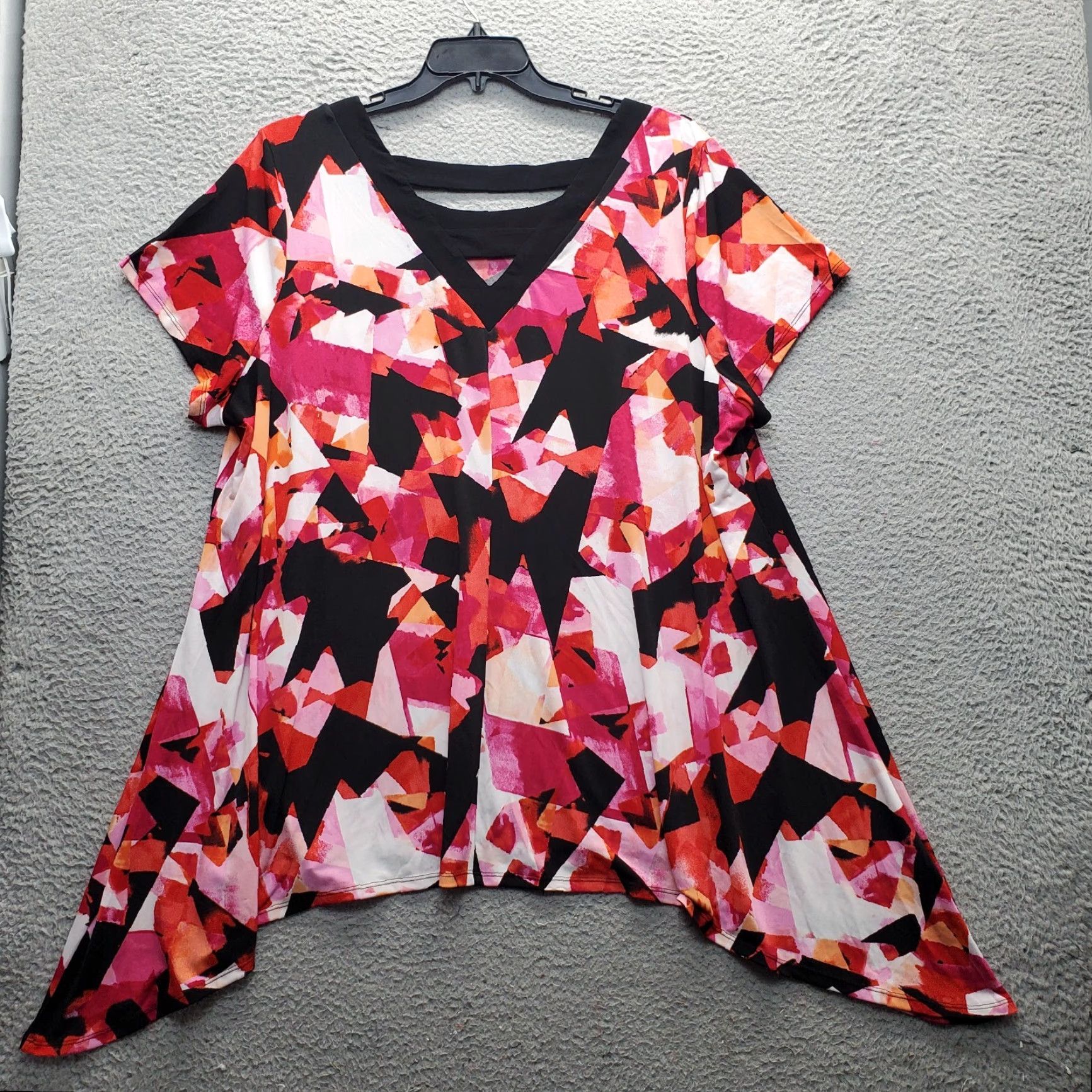 Avenue Avenue Blouse Women 26 Multicolor Abstract Print Stretch Asymmetrical Hem Shirt Women Size 26 Size 4XL / US 24-26 - 2 Thumbnail