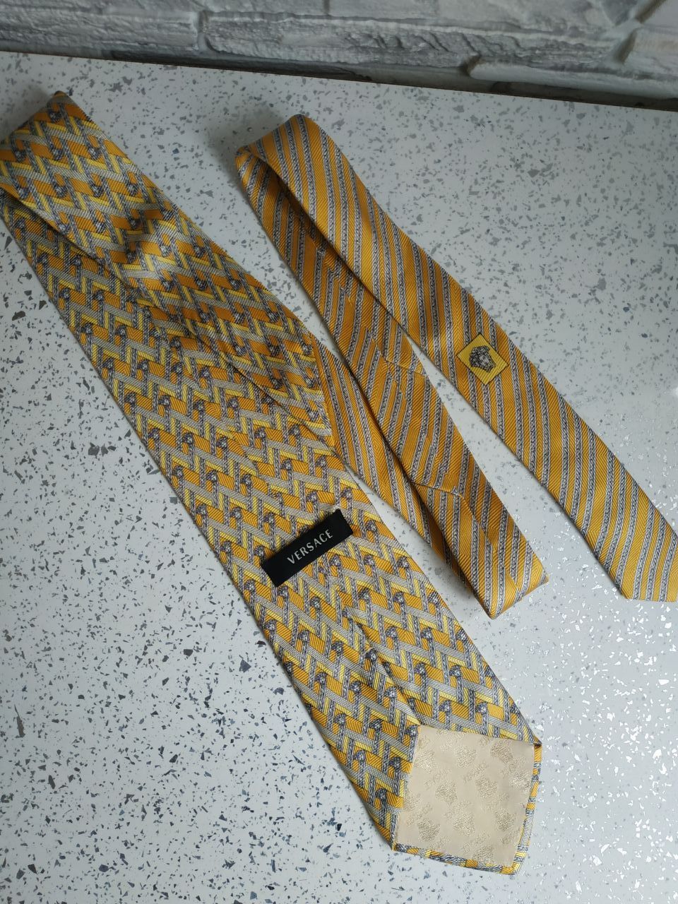 Versace Versace Monogram Medusa Logo Silk Tie Size ONE SIZE - 6 Thumbnail