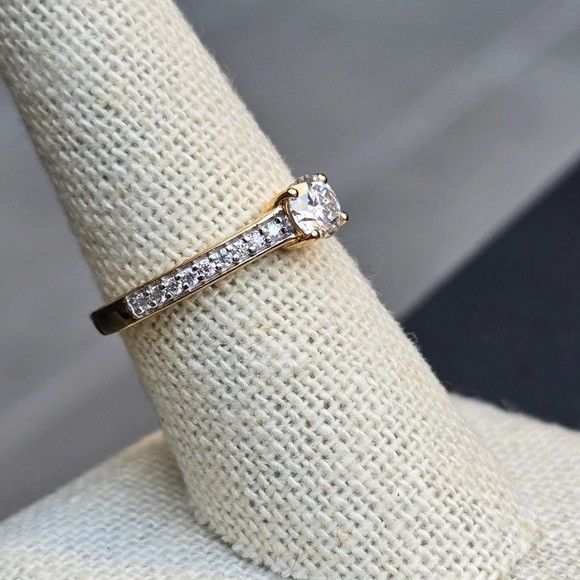Other 0.60ctw Moissanite Engagement Ring – 18Kover 925 Silver Sz 8 Size ONE SIZE - 2 Thumbnail