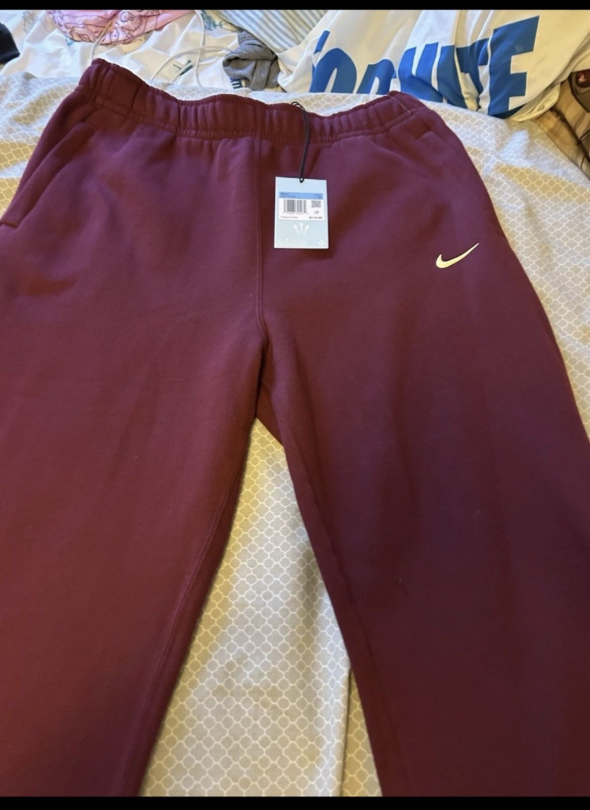 Drake × Nike Nike x Drake NOCTA Fleece CS Sweatpants Dark Beetroot Sz L Size US 33 - 3 Thumbnail