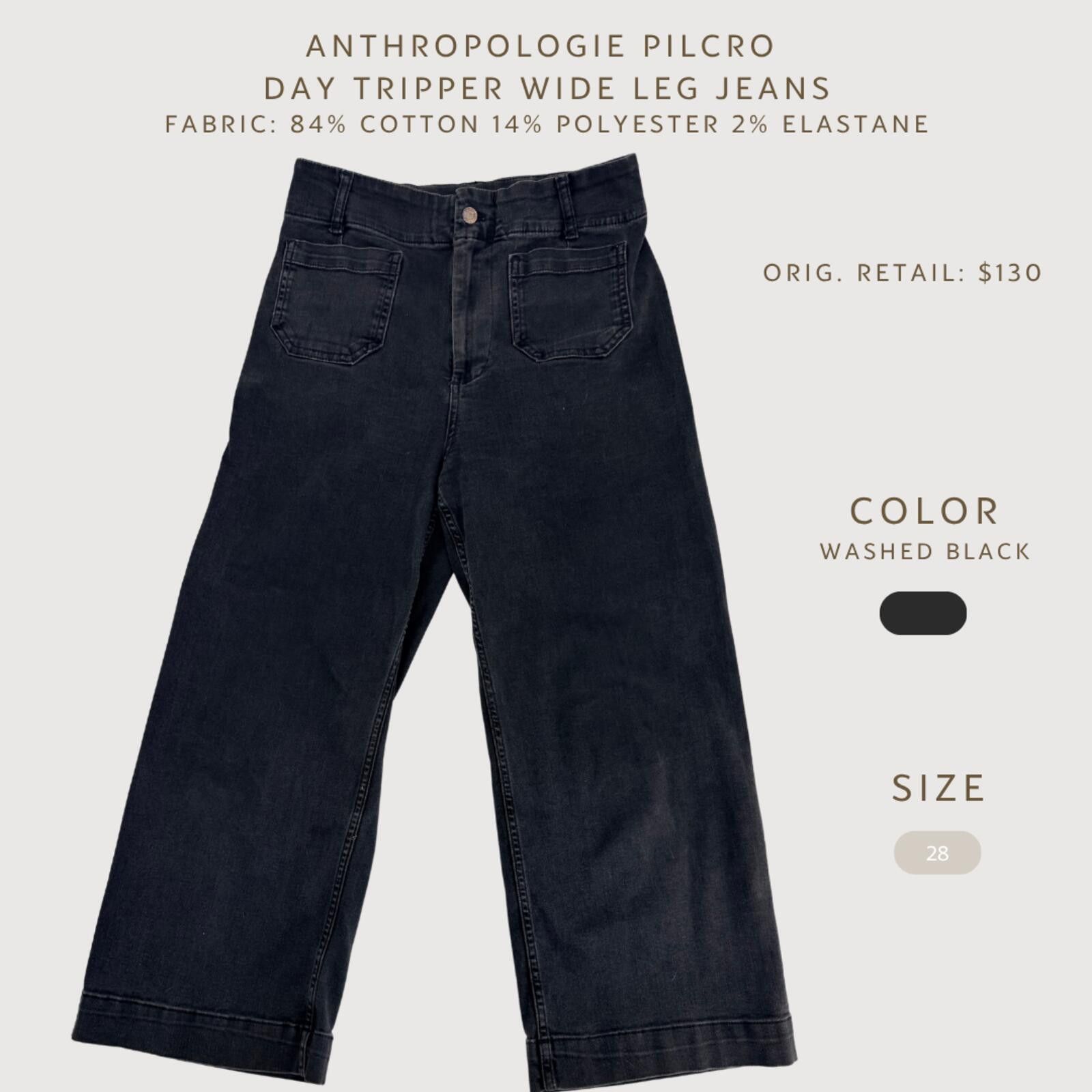 Other Anthropologie Pilcro Day Tripper Wide Leg Jeans 28 Size 28" / US 6 / IT 42 - 2 Thumbnail
