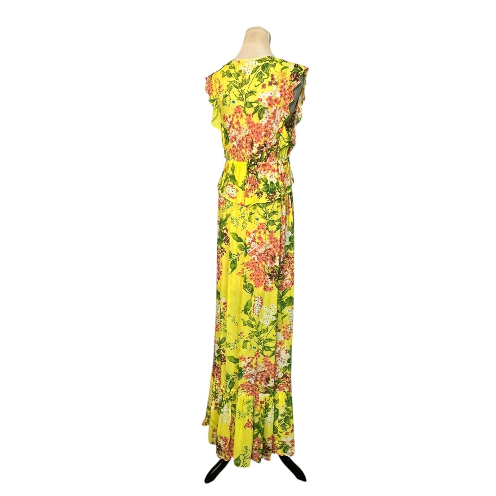 Anthropologie Tracy Reese vibrant yellow floral maxi dress size XS Size XS / US 0-2 / IT 36-38 - 9 Thumbnail