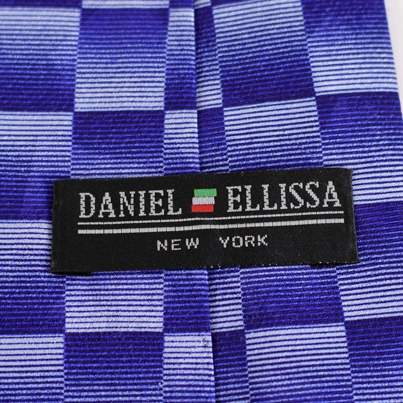 Designer Daniel Ellissa New York Blue Abstract Print Wide Silk Tie Size ONE SIZE - 3 Thumbnail