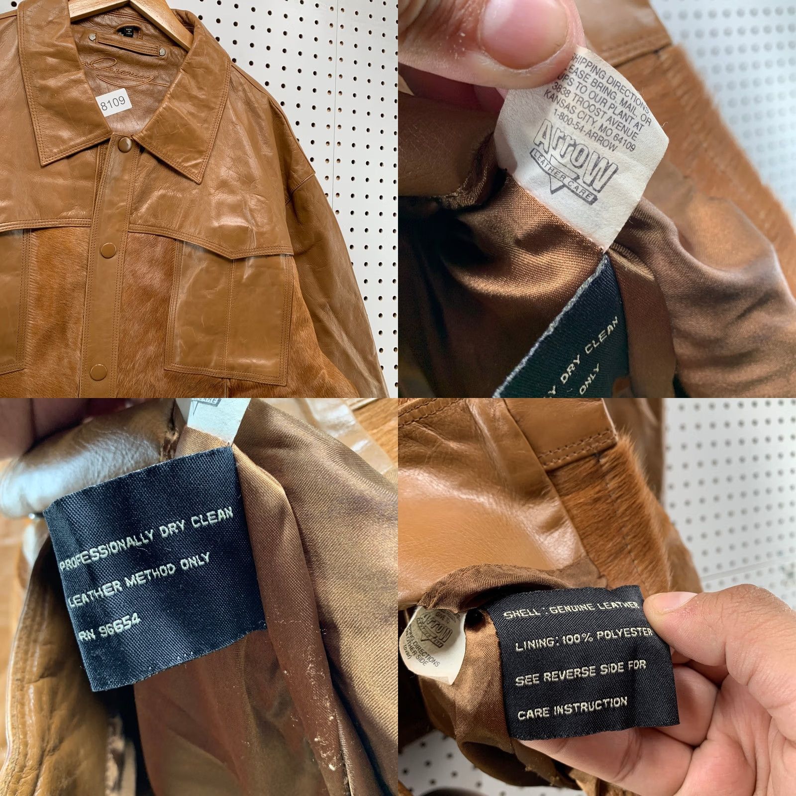 Vintage VINTAGE Davoucci Leather Jacket Men 6XL Brown Hair On Hide 80s 90s Rodeo Western Jacket Size US XXL / EU 58 / 5 - 8 Thumbnail