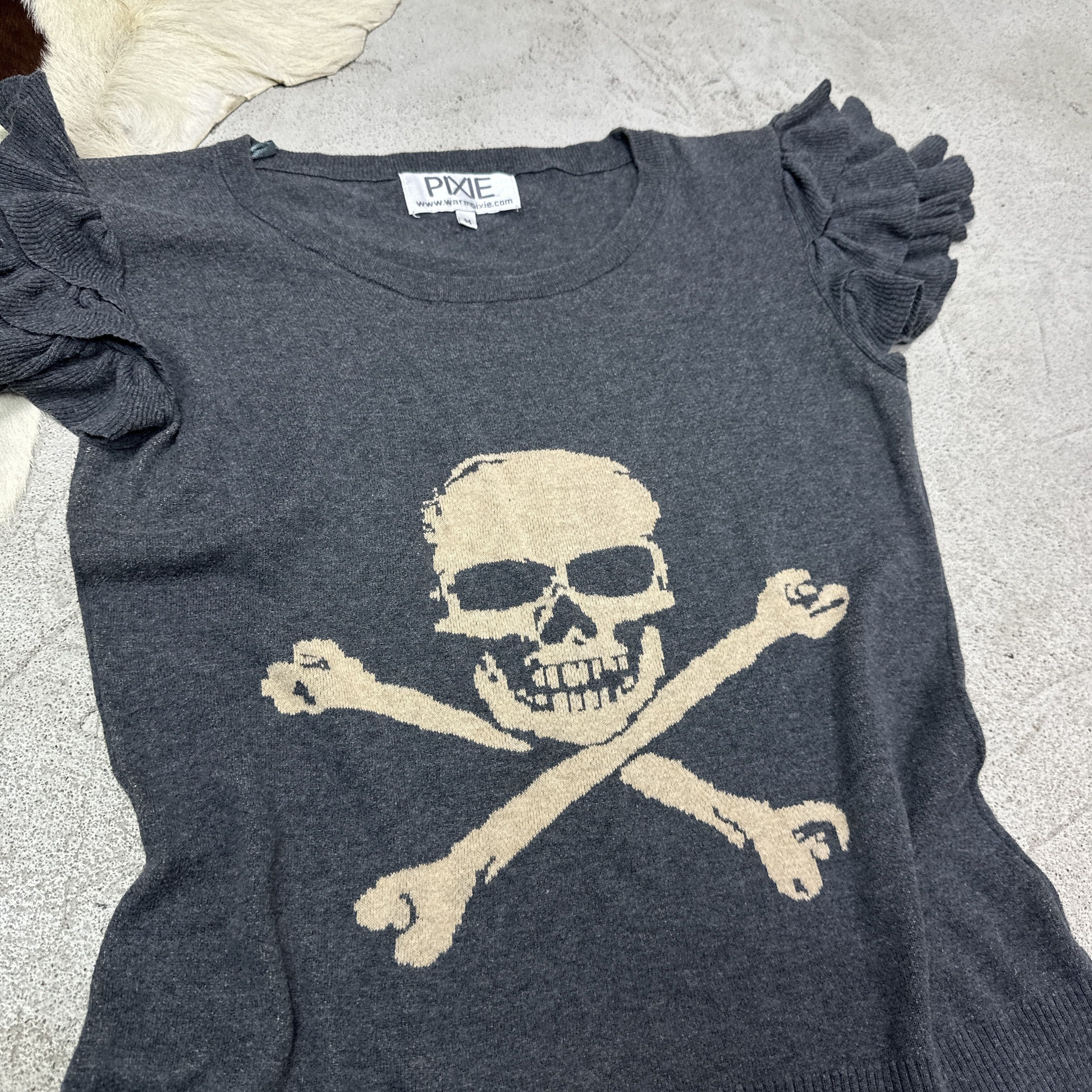 Vintage Vintage Grunge Opium Skull Printed Ruffles Top Y2K Size M / US 6-8 / IT 42-44 - 3 Thumbnail