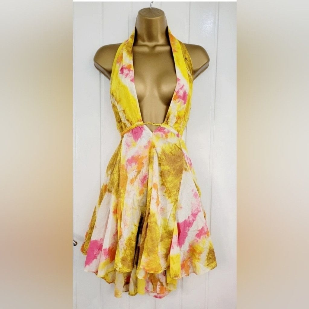 Zara NWT Zara Yellow & Pink Tie Dye Short Dress Size XS / US 0-2 / IT 36-38 - 10 Thumbnail