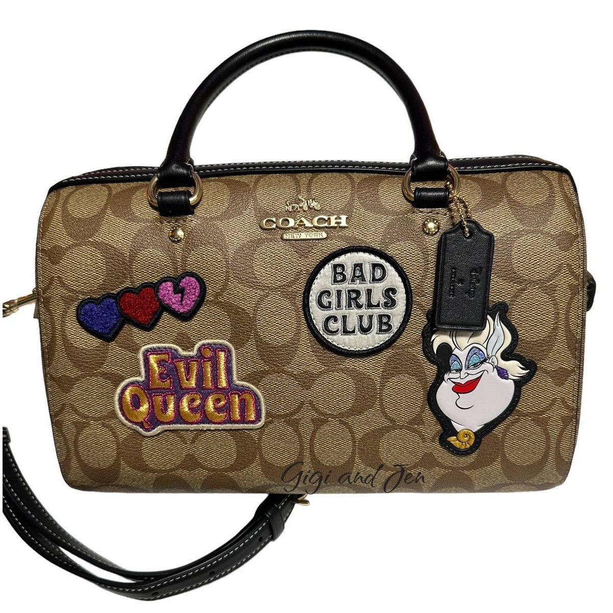 Coach Coach Rowan Satchel In Signature Canvas With Disney Patches Size ONE SIZE - 1 Thumbnail