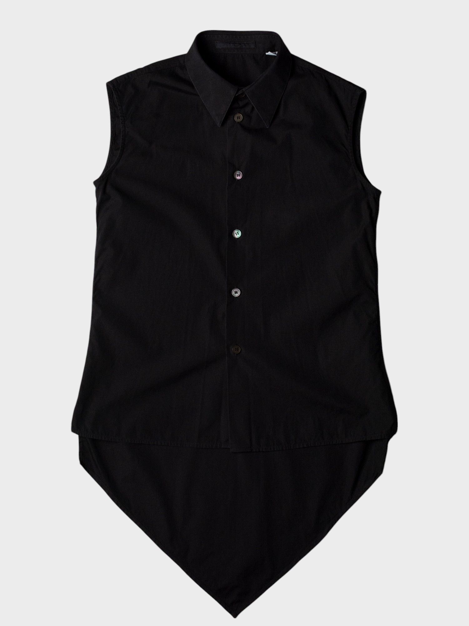 Helmut Lang Helmut Lang - 2000s - pointed hem sleeveless shirt (black) Size S / US 4 / IT 40 - 1 Thumbnail