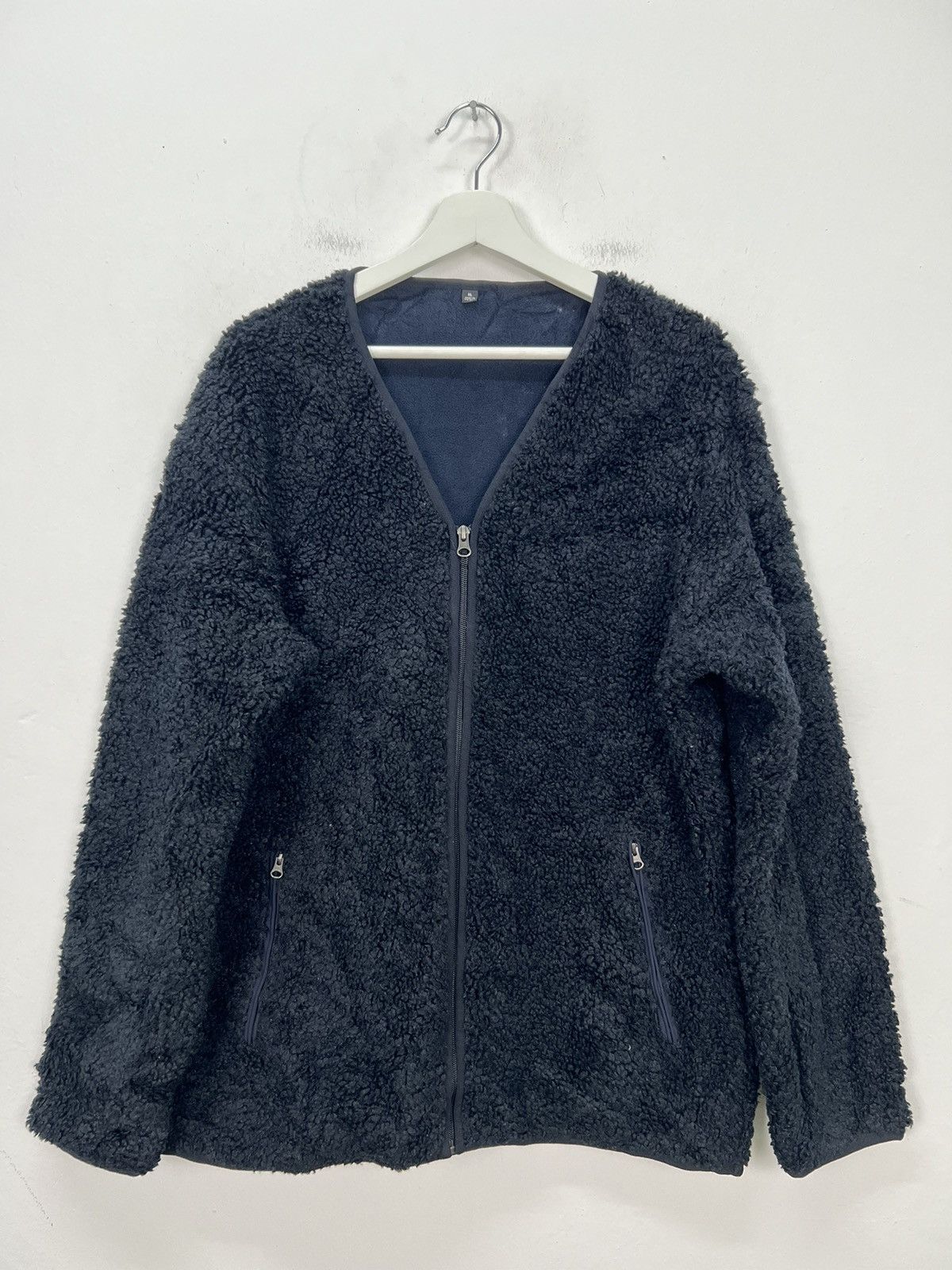 image of Mink Fur Coat x Uniqlo Soft And Smooth Faux Fur Fleece Jacket in Black, Men's (Size XL)