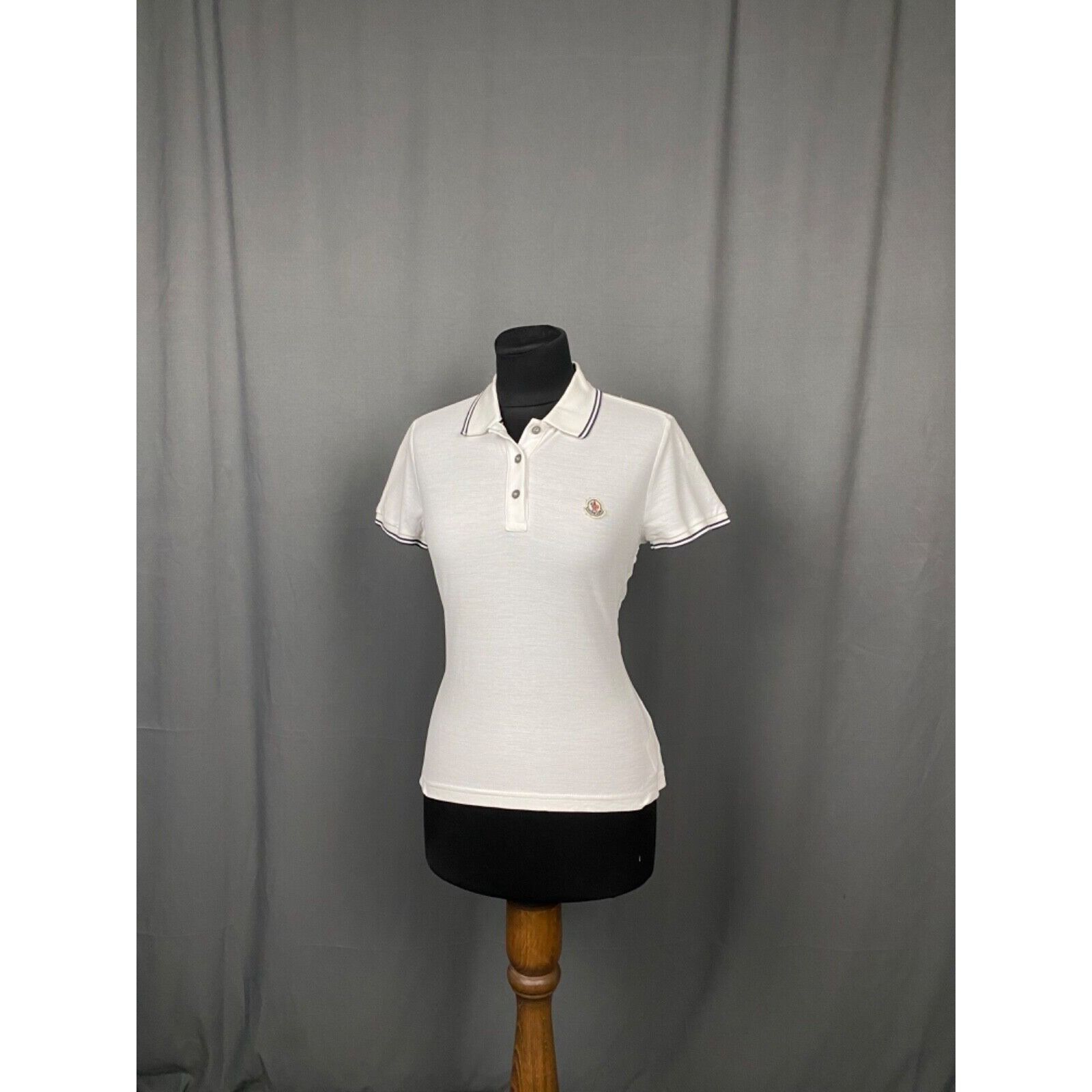 Moncler Moncler Maglia Women's White Polo T-Shirt Size XS Size XS / US 0-2 / IT 36-38 - 4 Thumbnail