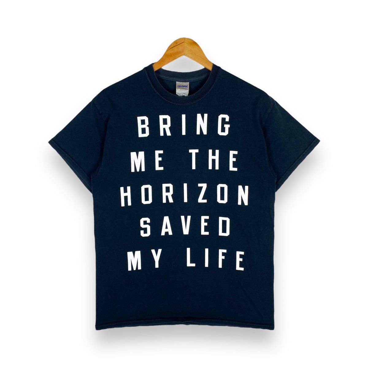 image of Band Tees x Rock T Shirt Vintage Bring Me The Horizon Saved My Life Tee in Black (Size Medium)