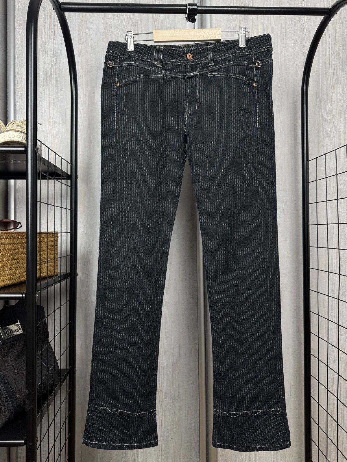 Marithe + Francois Girbaud Le Jean de Marithe Francois Girbaud blue striped pants Size US 34 / EU 50 - 1 Thumbnail