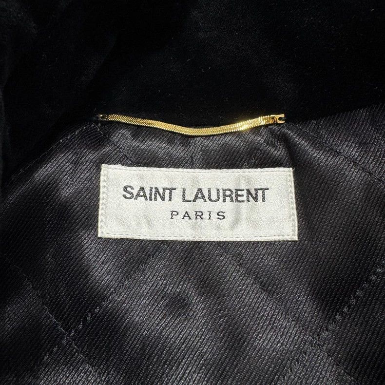 Saint Laurent Paris Saint Laurent Paris size os Black velvet rhinestone logo c Size US M / EU 48-50 / 2 - 2 Thumbnail