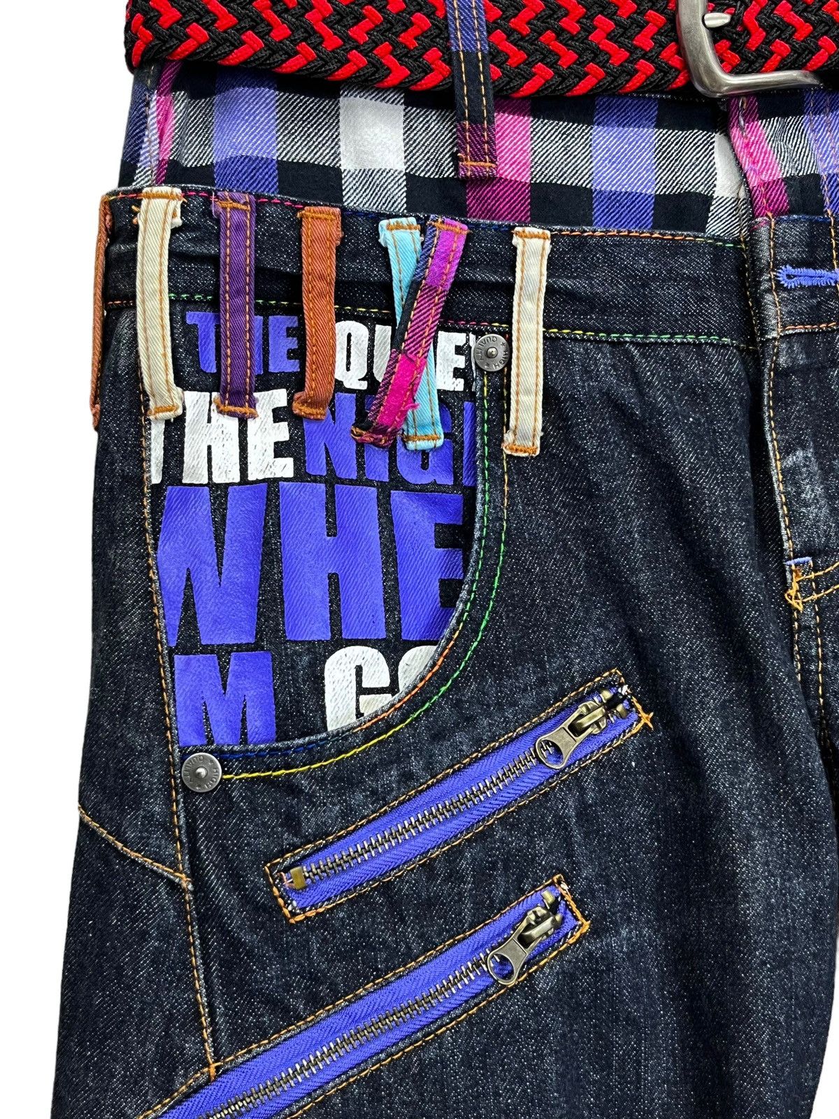 Punk and Yo FYE🔥PUNK UNION JACK Double Waist Bondage Zipper Twisted Leg Size US 30 / EU 46 - 5 Thumbnail