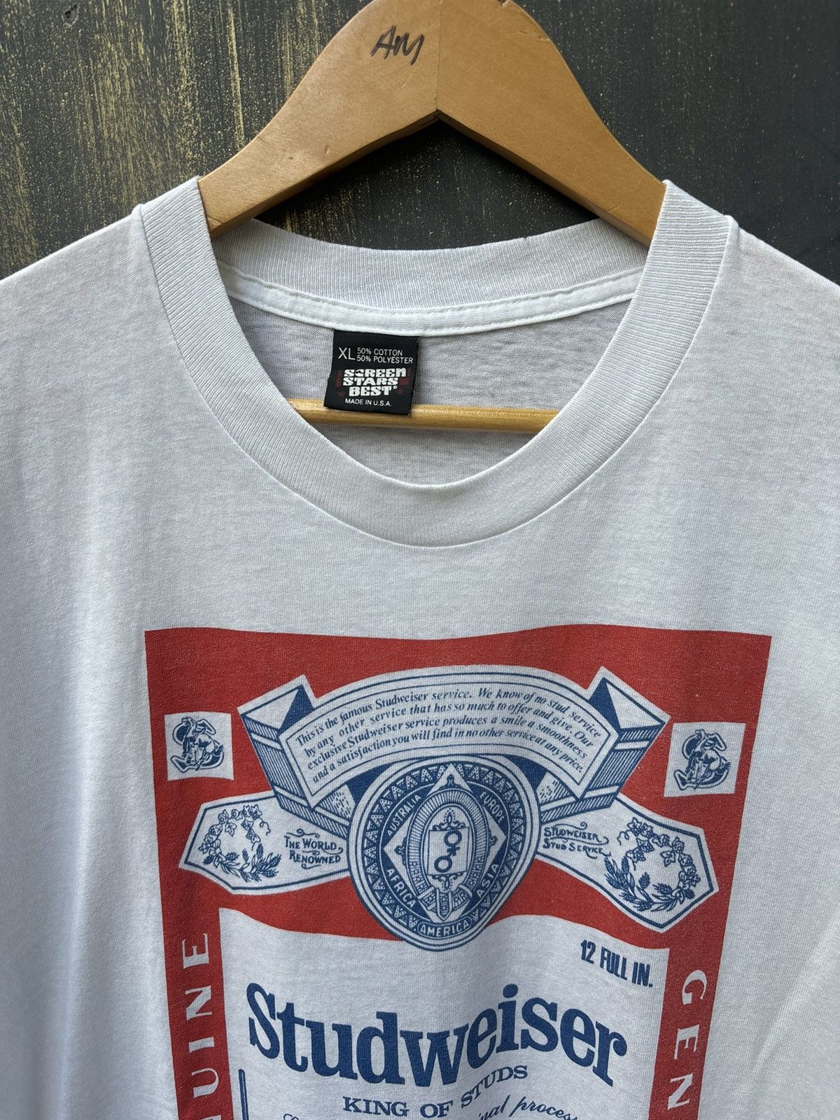 Budweiser × Vintage RARE! Vintage 90’s Parody Studweiser Budweiser Art Size US XL / EU 56 / 4 - 6 Thumbnail