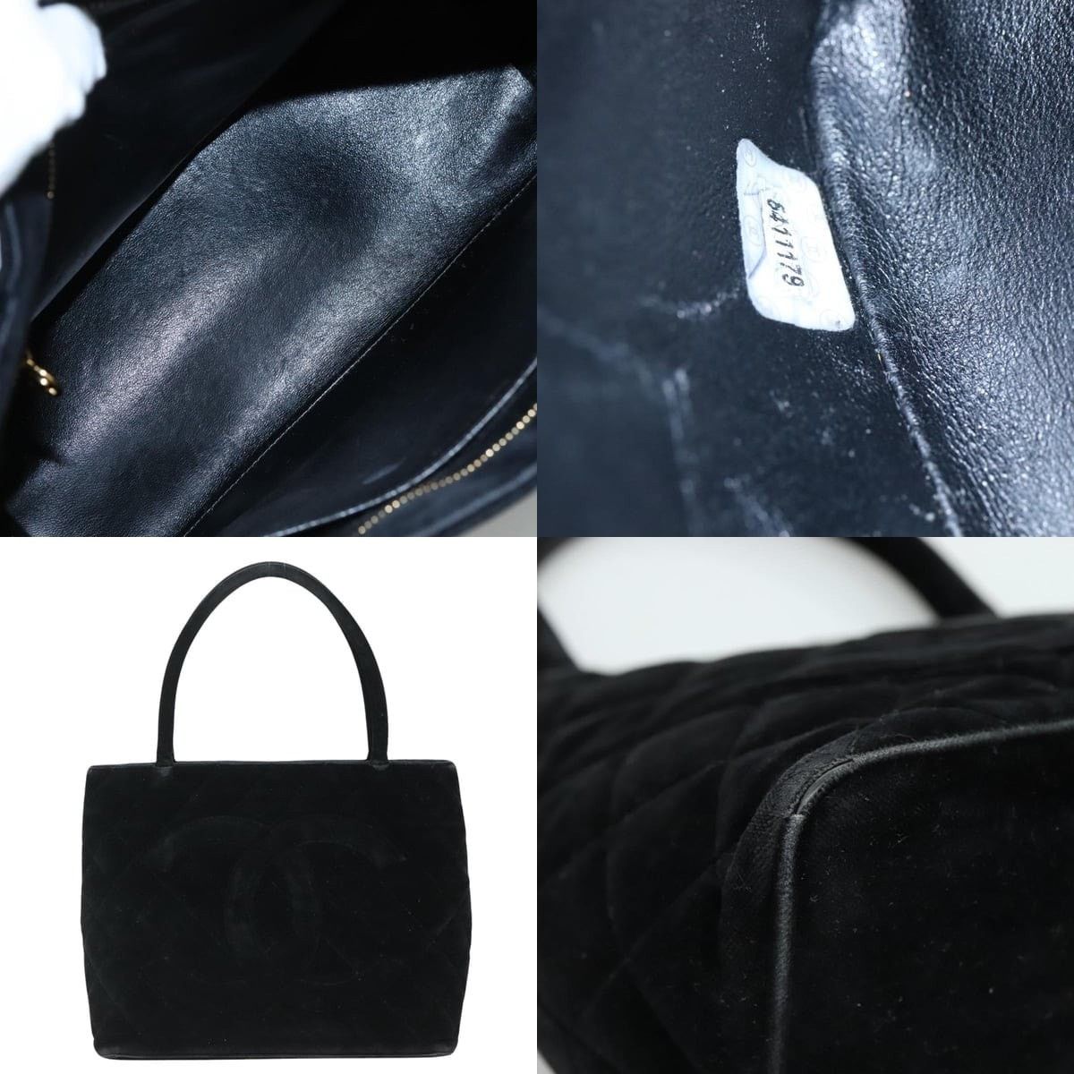 Chanel Chanel Matelasse Standard Tote Bag Velour Black CC Size ONE SIZE - 5 Thumbnail