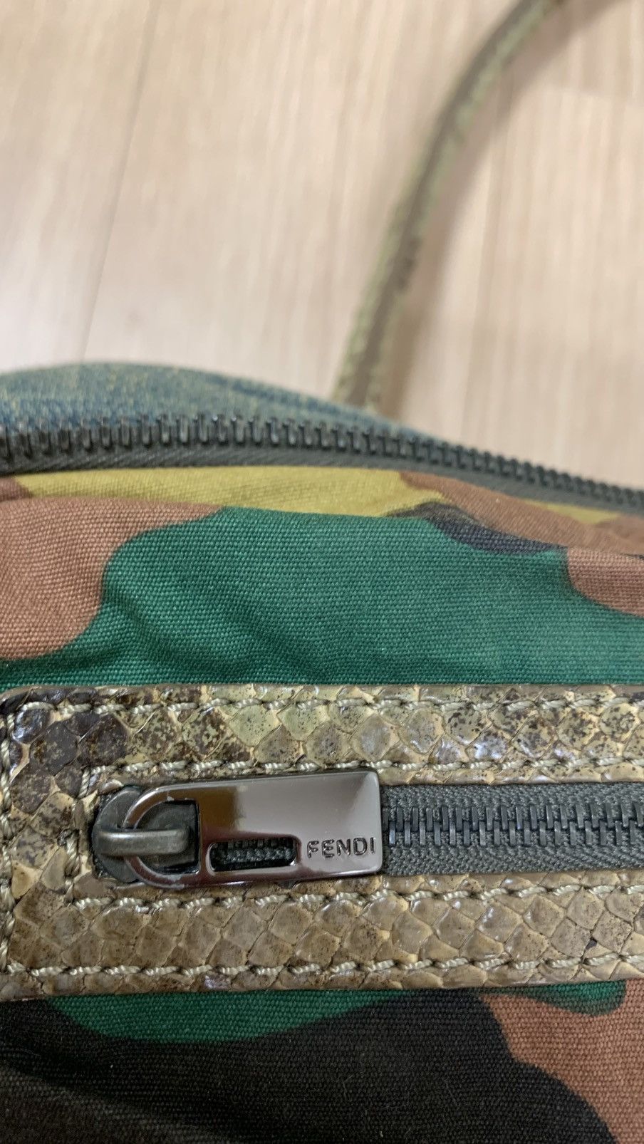 Fendi Fendi Military Blue Denim Mini Bag with Python Handles Size ONE SIZE - 11 Thumbnail