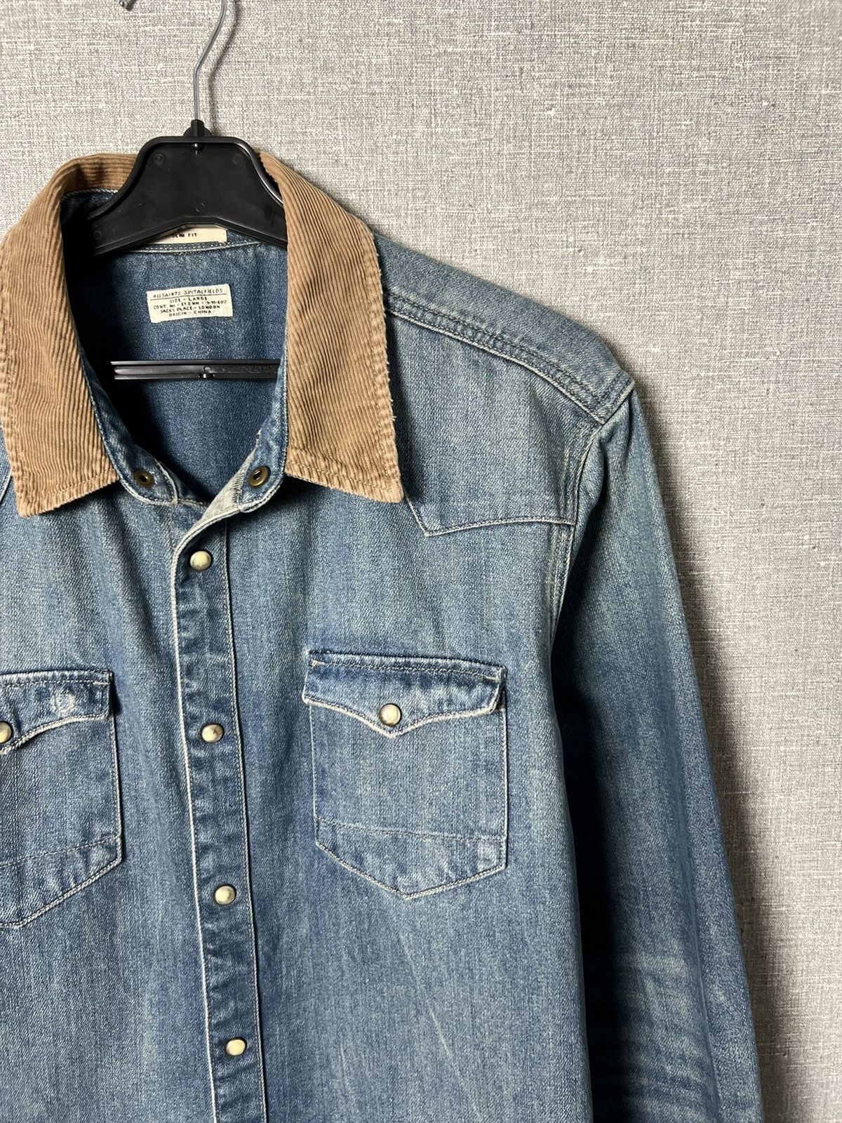 Allsaints AllSaints Redford Denim Long Sleeve Corduroy Collar Shirt Size US M / EU 48-50 / 2 - 5 Thumbnail