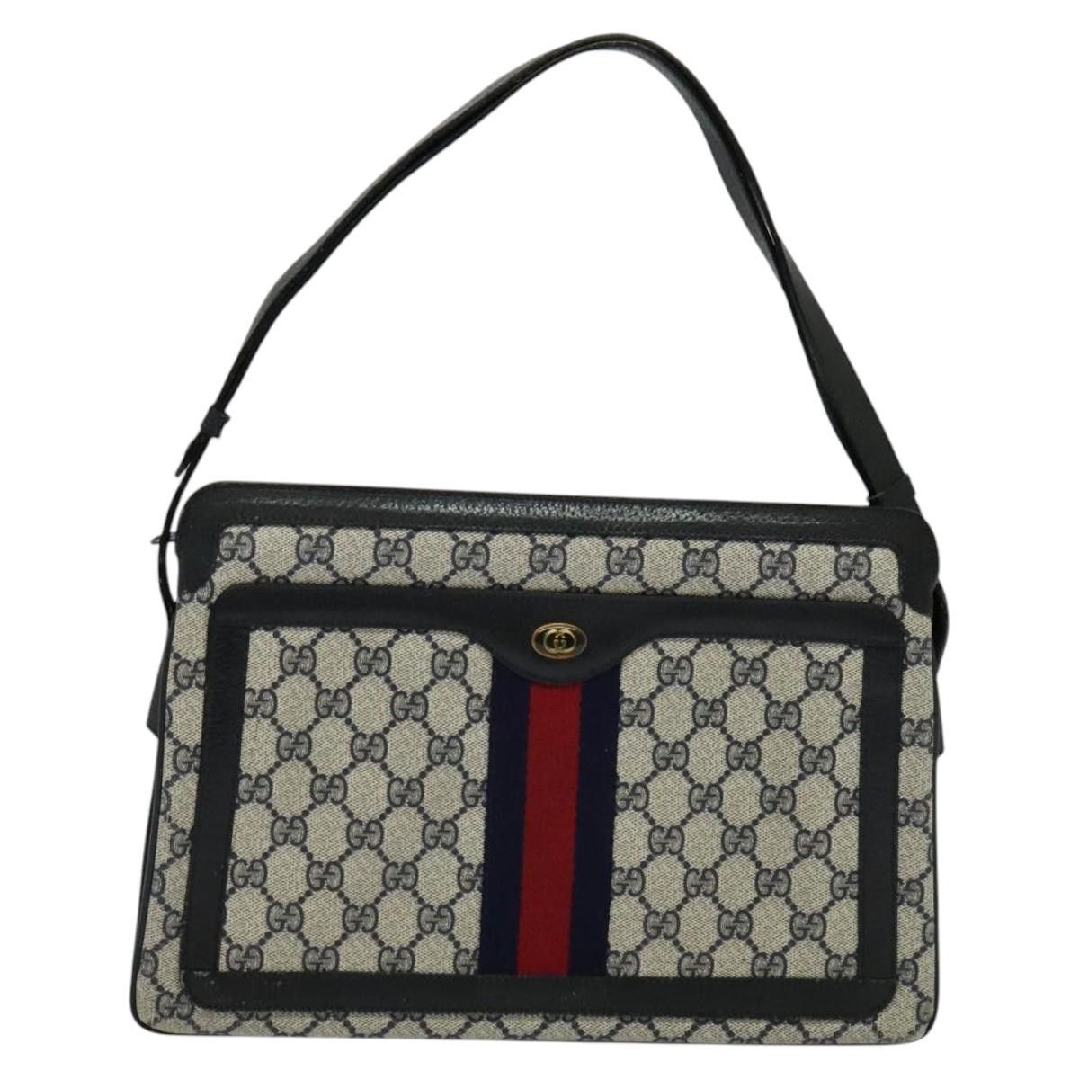 Gucci GUCCI GG Supreme Sherry Line Shoulder Bag Pvc Navy Gold 904 Size ONE SIZE - 2 Thumbnail