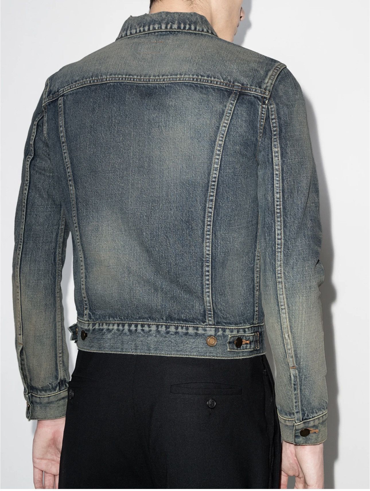Saint Laurent Paris Saint Laurent Washed-effect Denim Jacket Size US M / EU 48-50 / 2 - 7 Thumbnail