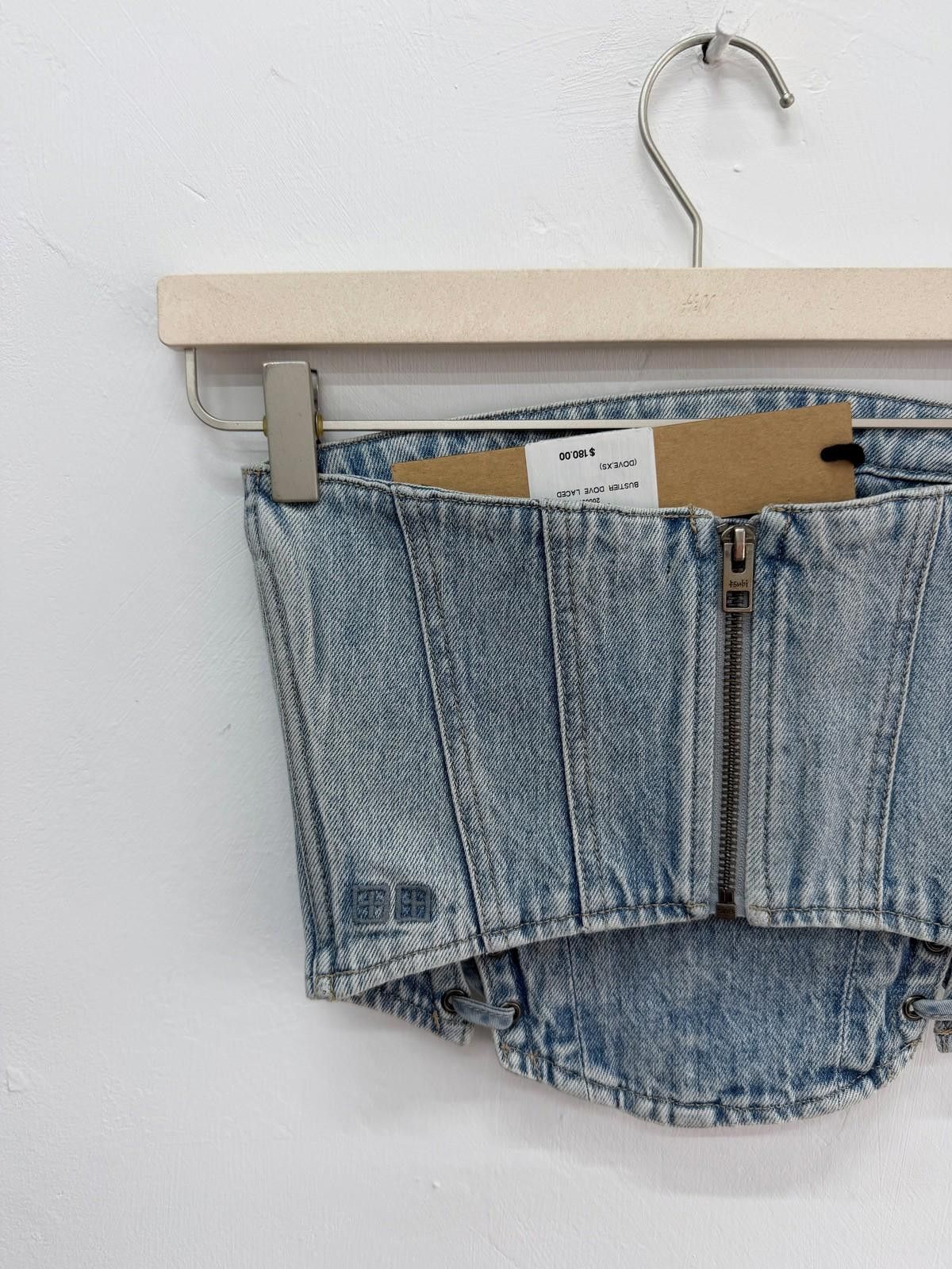 Ksubi new ksubi bustier denim crop top dove laced extra small XS 6 Size XS / US 0-2 / IT 36-38 - 6 Thumbnail