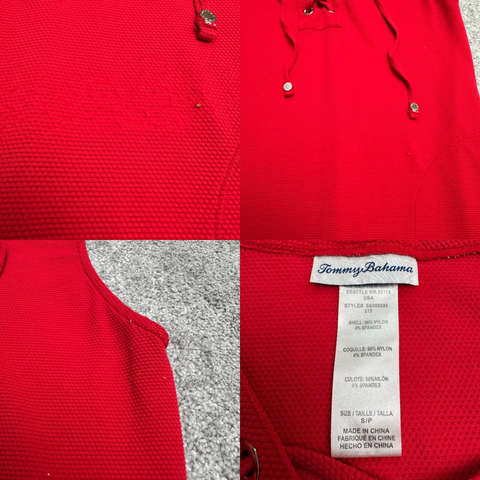 Tommy Bahama Tommy Bahama Dress Womens Small Red Sleeveless Knee Length V-Neck Tie Neckline Shirt Dress Casual Workwear Size S / US 4 / IT 40 - 8 Thumbnail