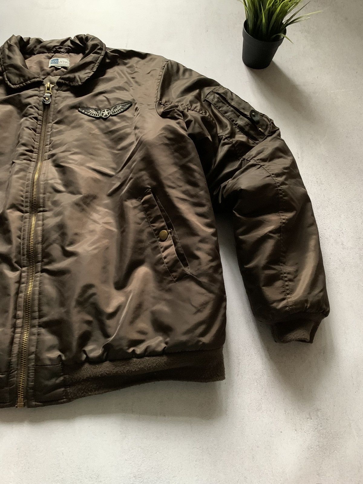 Vintage Vintage Bomber Jacket MA-1 Aviator Brown Baggy 90s Size US XXL / EU 58 / 5 - 4 Thumbnail
