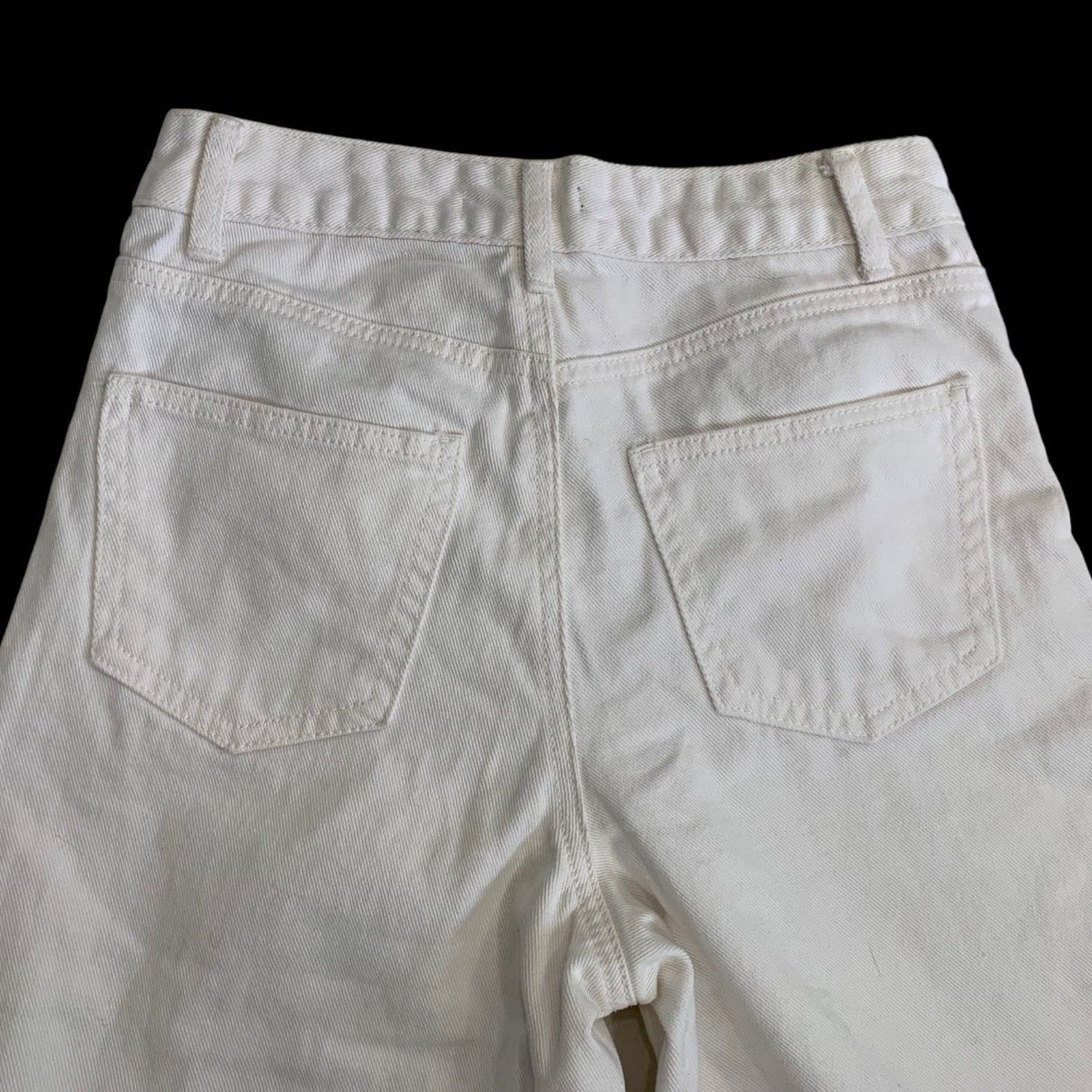 Forever 21 Forever 21 Women's Sz 25 Jeans White Hi-Waist Wide Leg crop Size 25" / US 0 / IT 36 - 4 Thumbnail